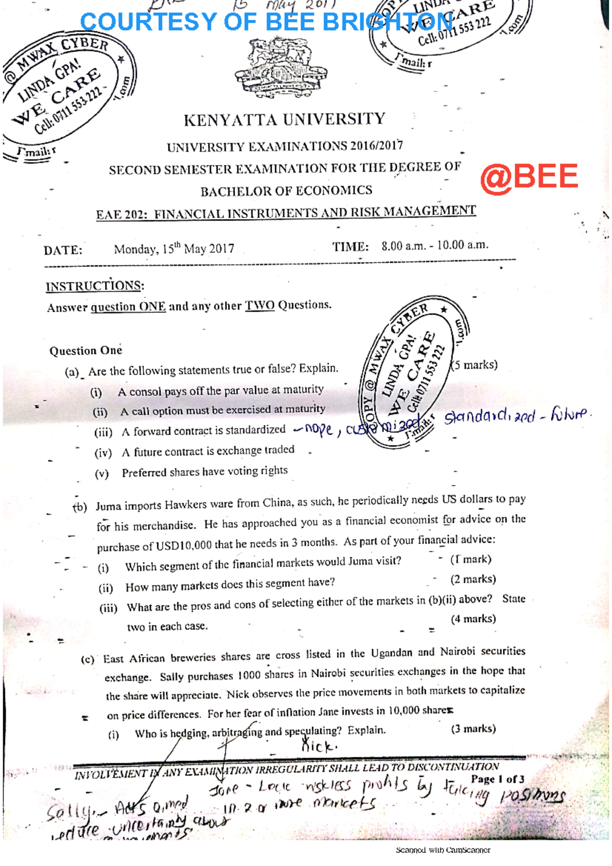 EAE 202 Past Papers - Revision Guides for EAE 202 Students - Studocu
