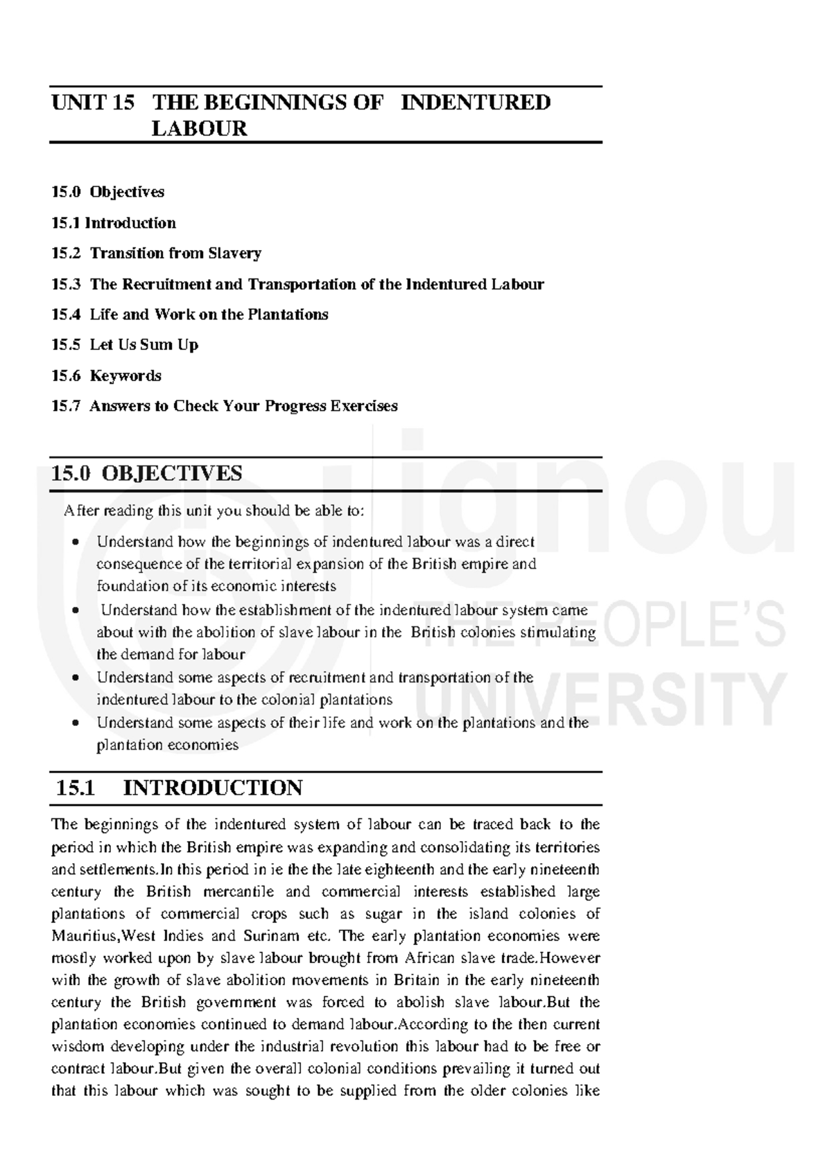 Unit 15: The Origins and Impact of Indentured Labour - Studocu