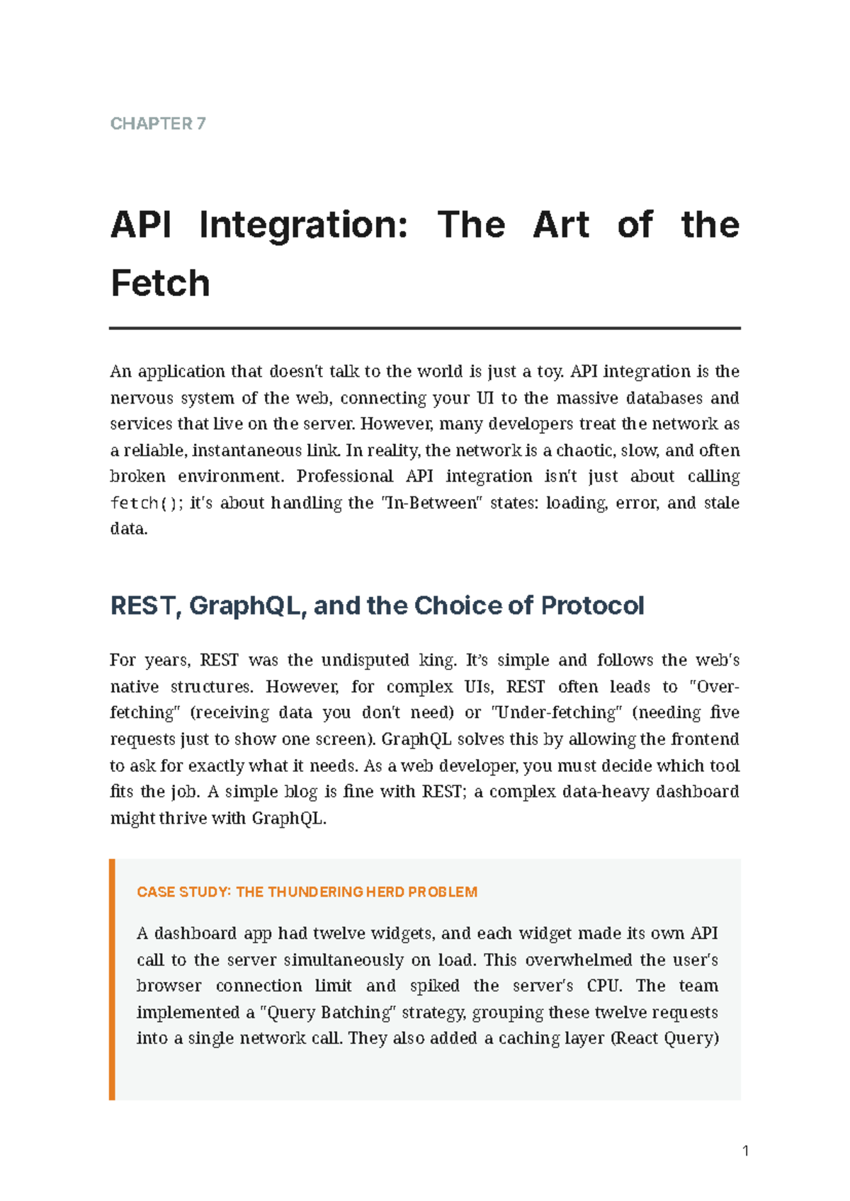 CHAPTER 07: API Integration - The Art of the Fetch in Web Dev - Studocu