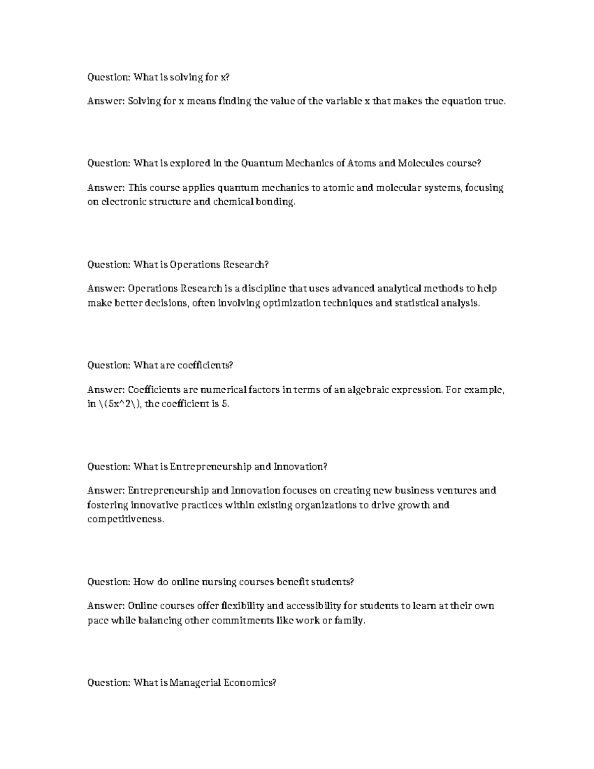 Final Exam Study Guide: Key Concepts in Math & Science Queries - Studocu
