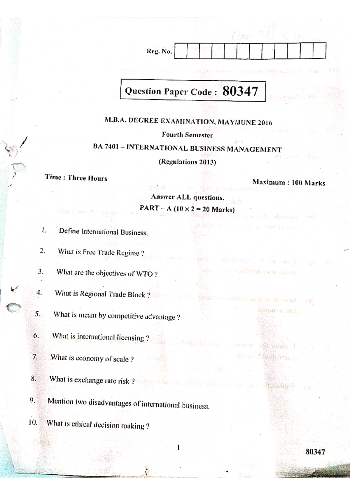 IB QP - Question paper - Reg. No. Question Paper Code : 80347 M.B ...