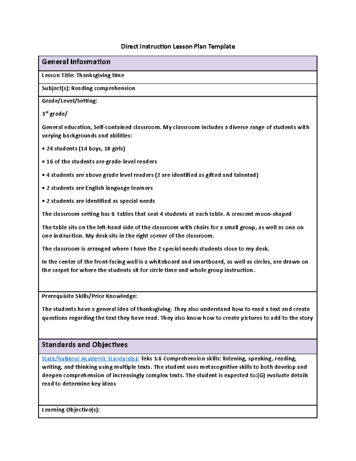 Direct Instruction Lesson Plan template c909 - Direct Instruction ...