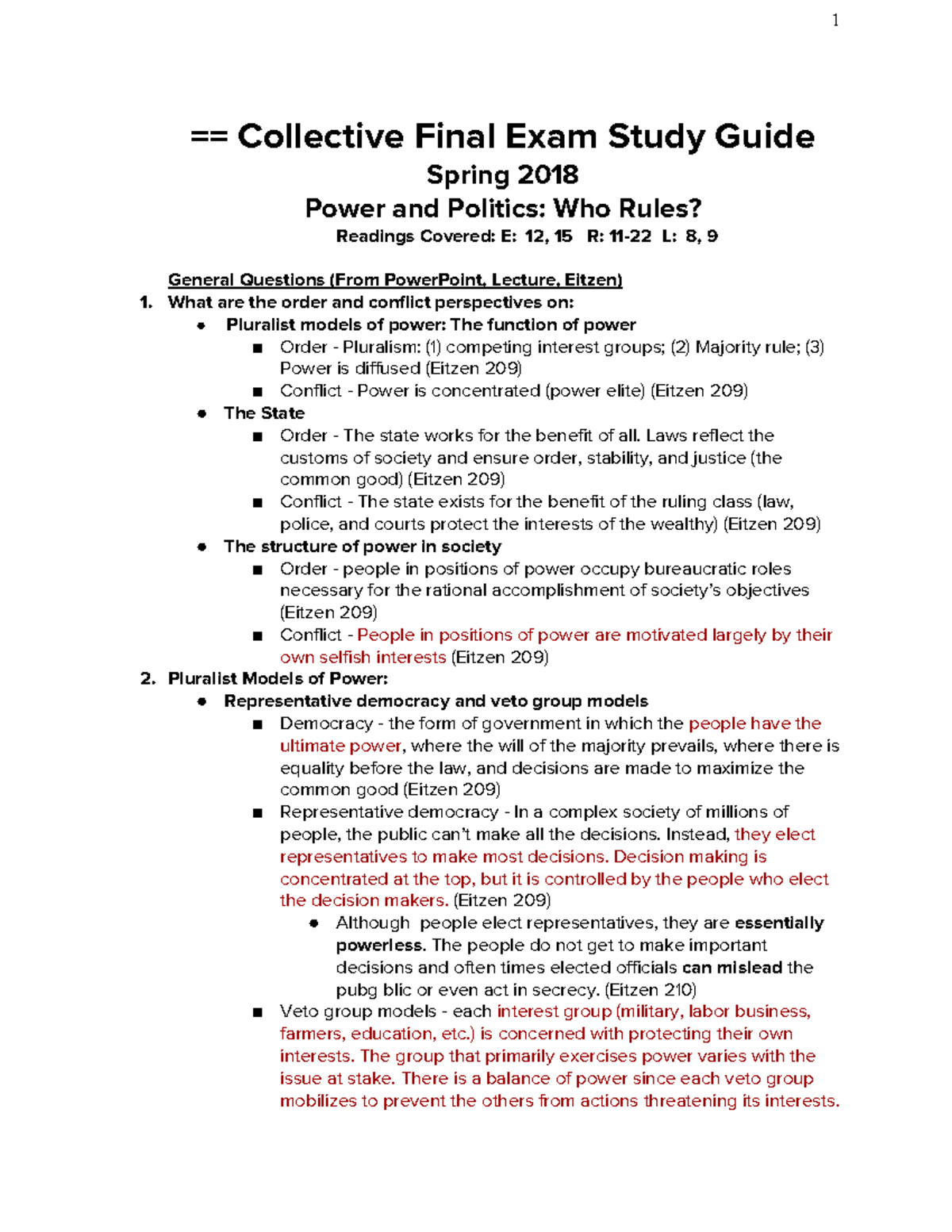 UCI - Soc 1 - S18 - Collective Final Exam Study Guide Overview - Studocu