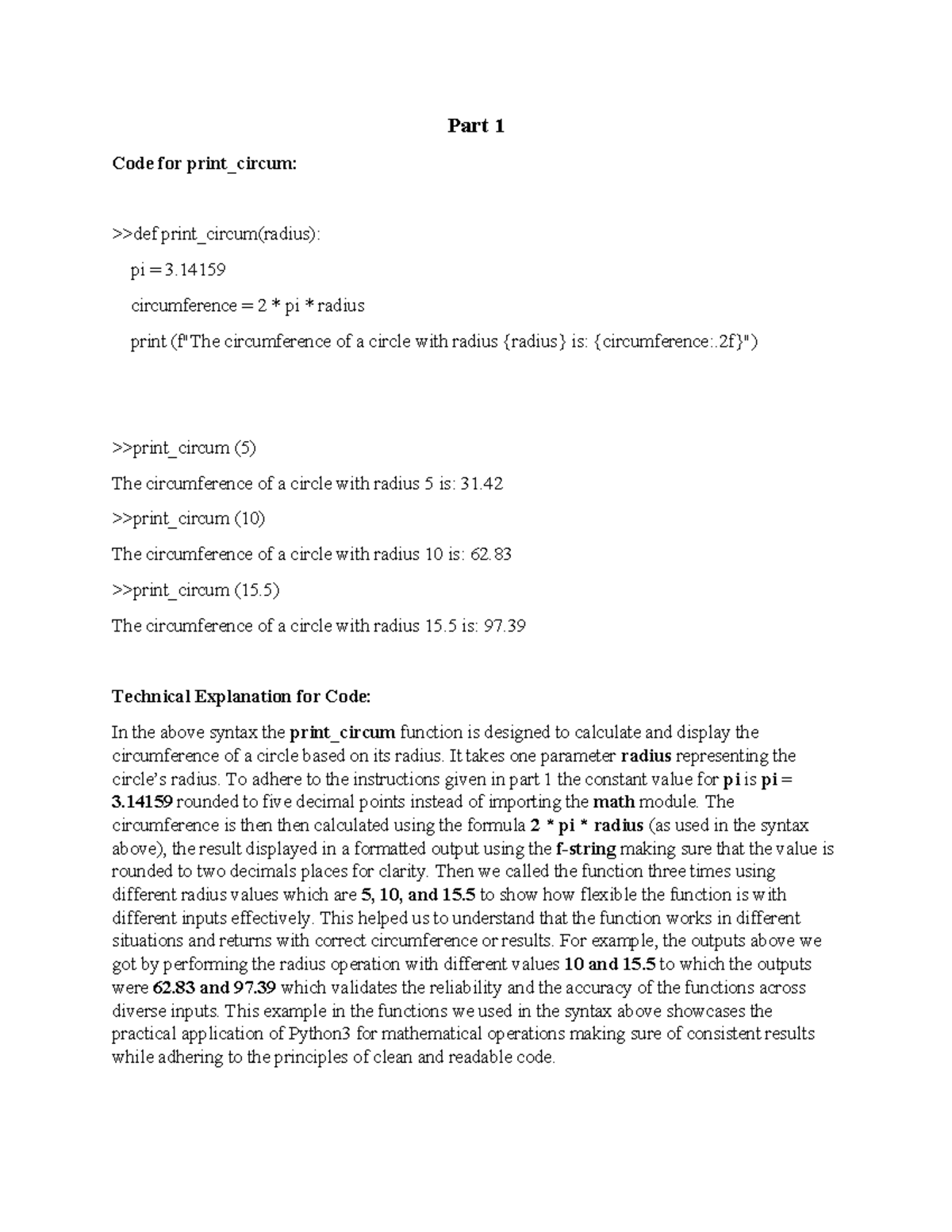 Python Functions for Calculating Item Prices and Circumference - Part 1 ...