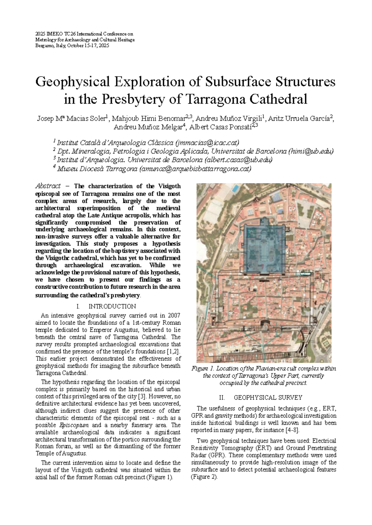 Geophysical Exploration of Subsurface Structures at Tarragona Cathedral ...