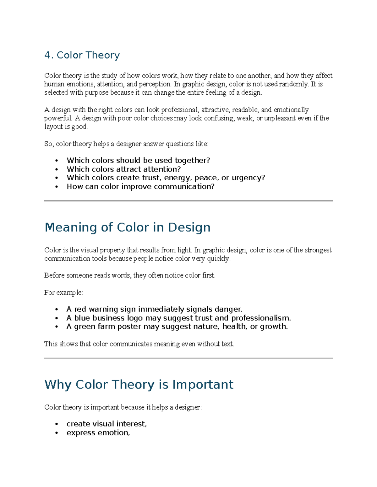 Graphic Design Module: Color Theory & Typography (Topics 4-6) - Studocu