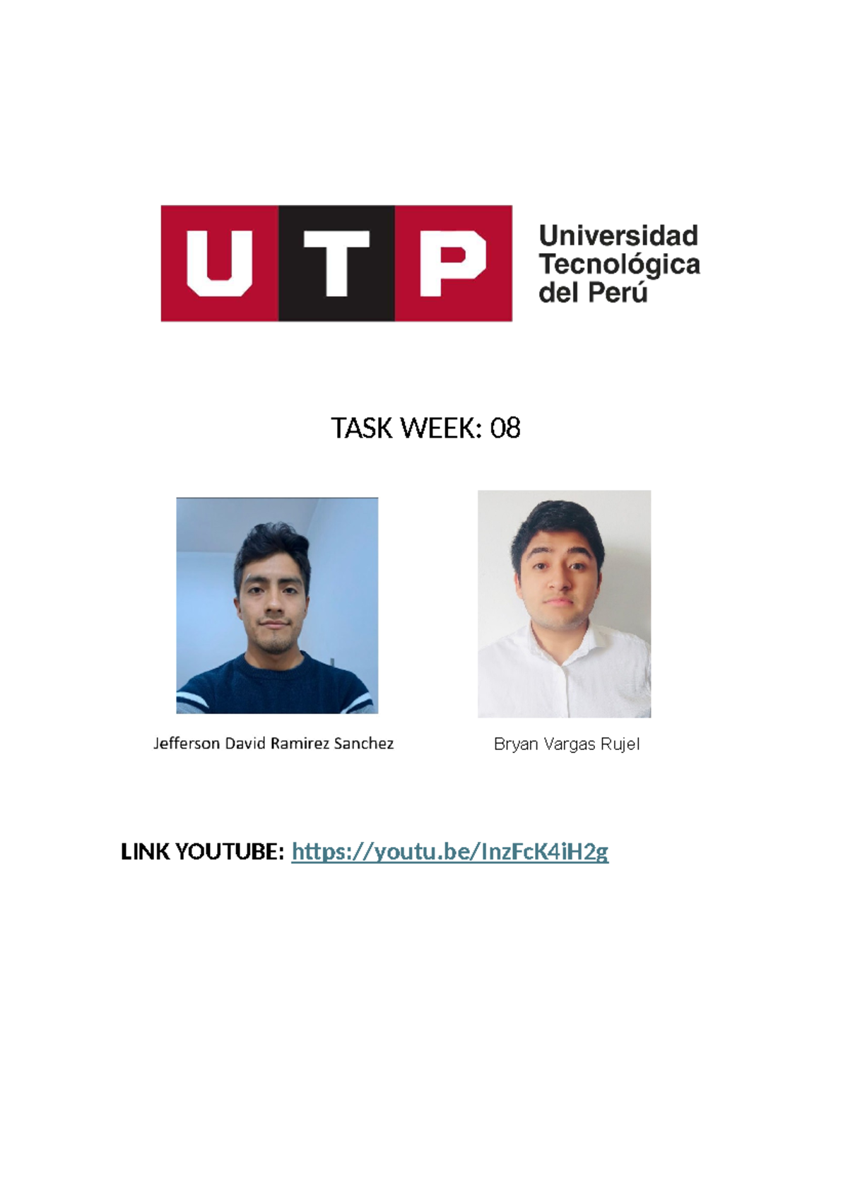 Week 08 - ingles - ingles, tarea - UTP Universidad Tecnológica del Perú ...
