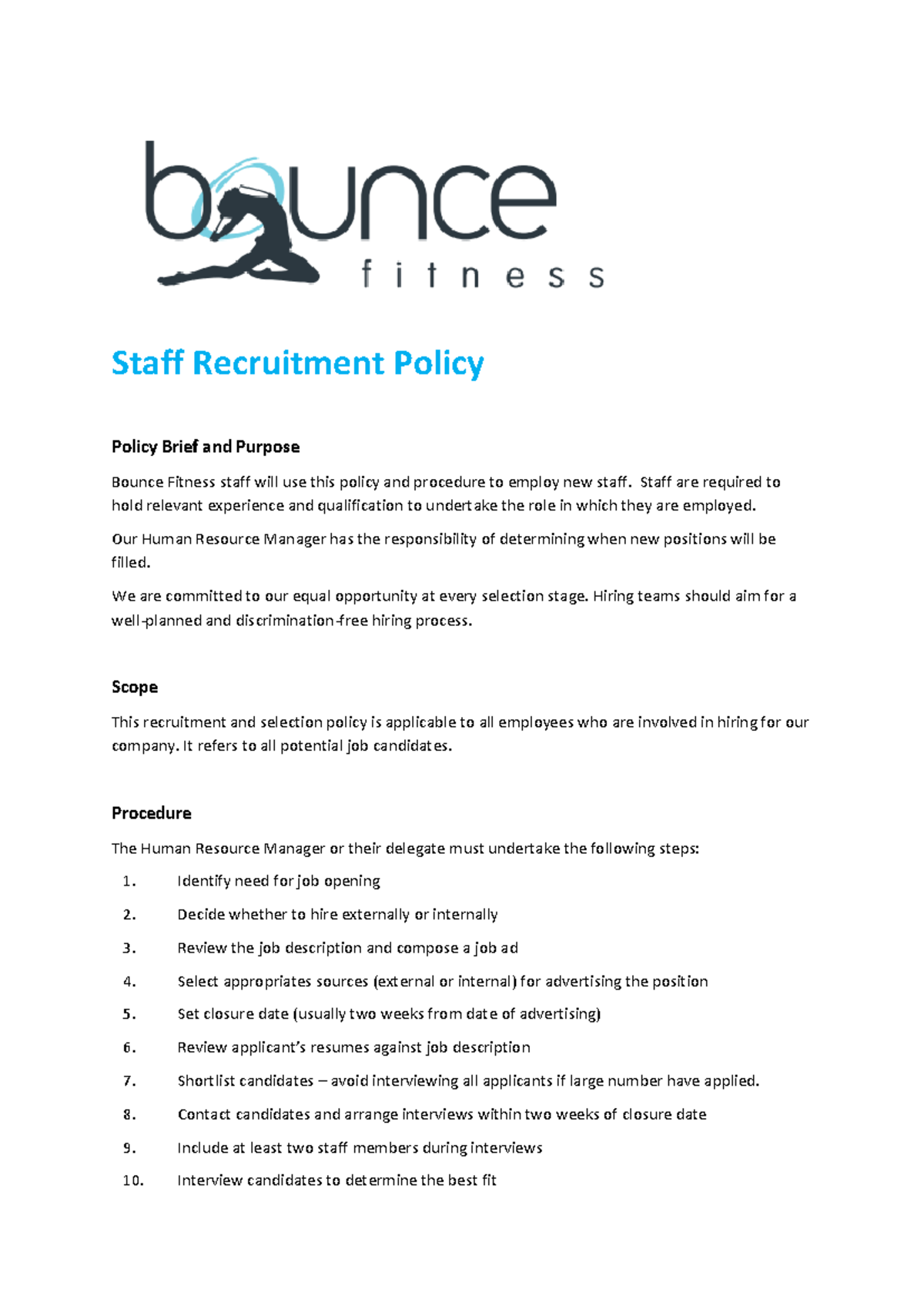 Staff Recruitment Policy - Staff Recruitment Policy Policy Brief and ...