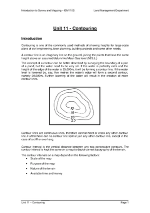 Introduction to Surveying and Mapping - Unit 11: Understanding Contours ...