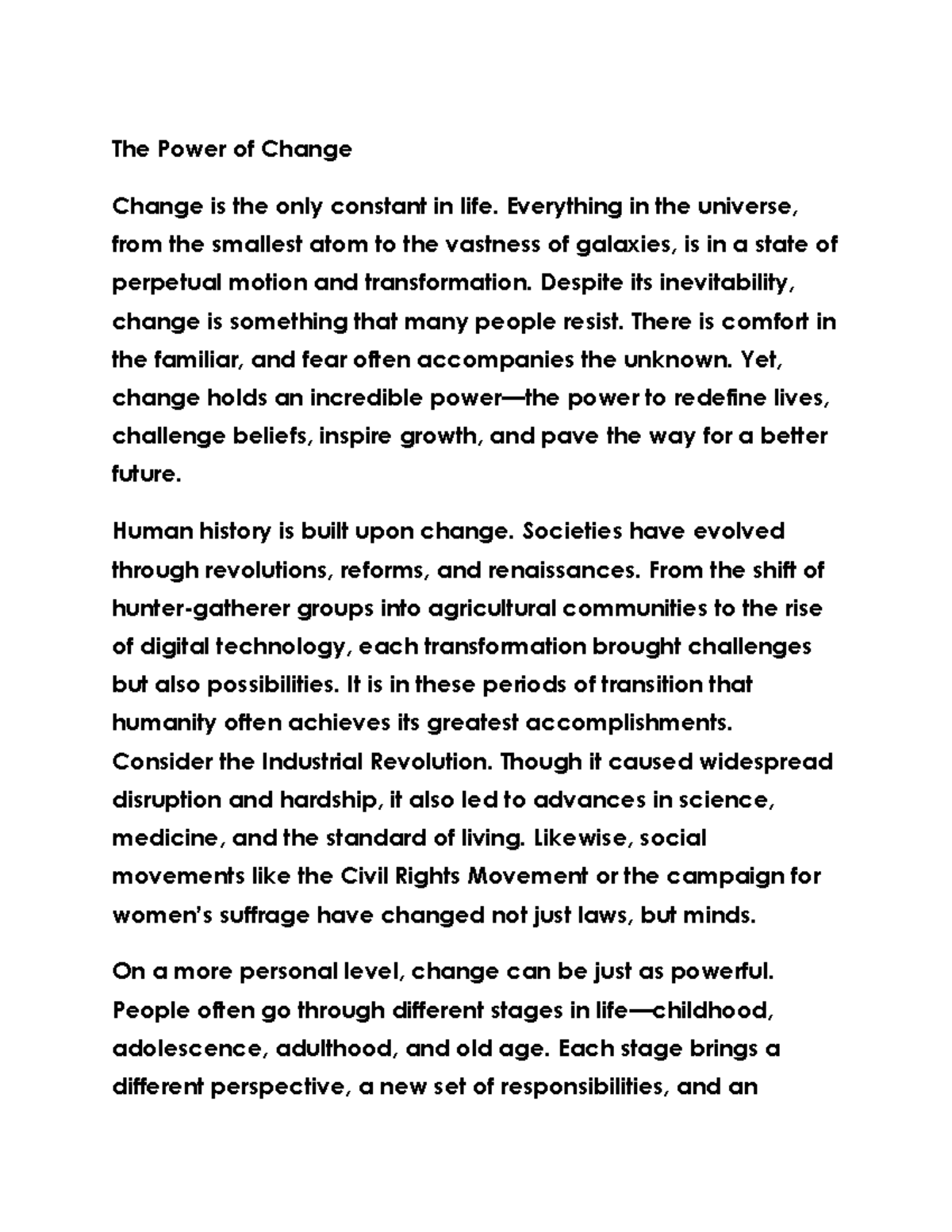 The Transformative Power of Change: Embracing Life's Constant Evolution ...
