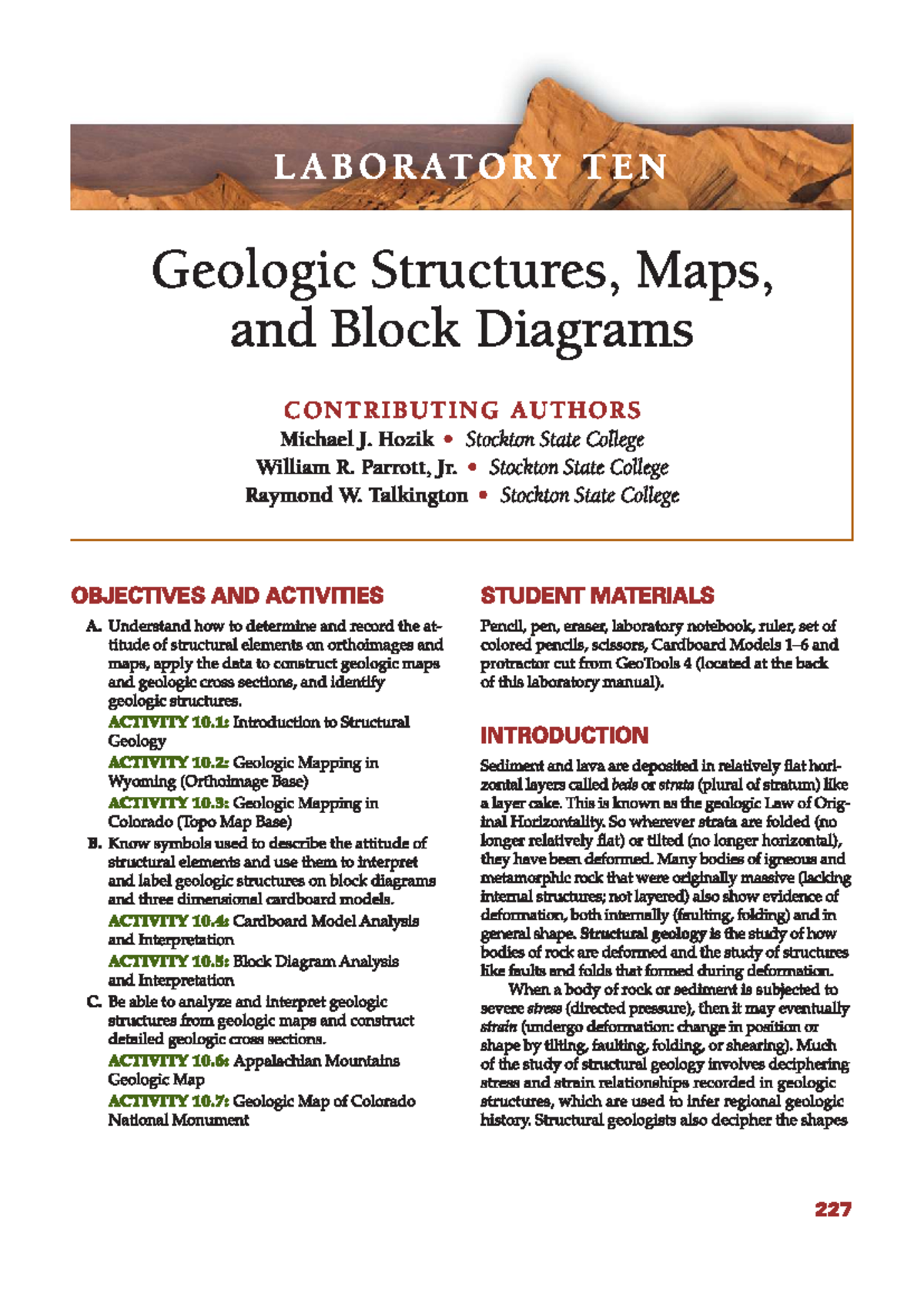 Laboratory 10: Geologic Structures, Maps, and Block Diagrams - Studocu