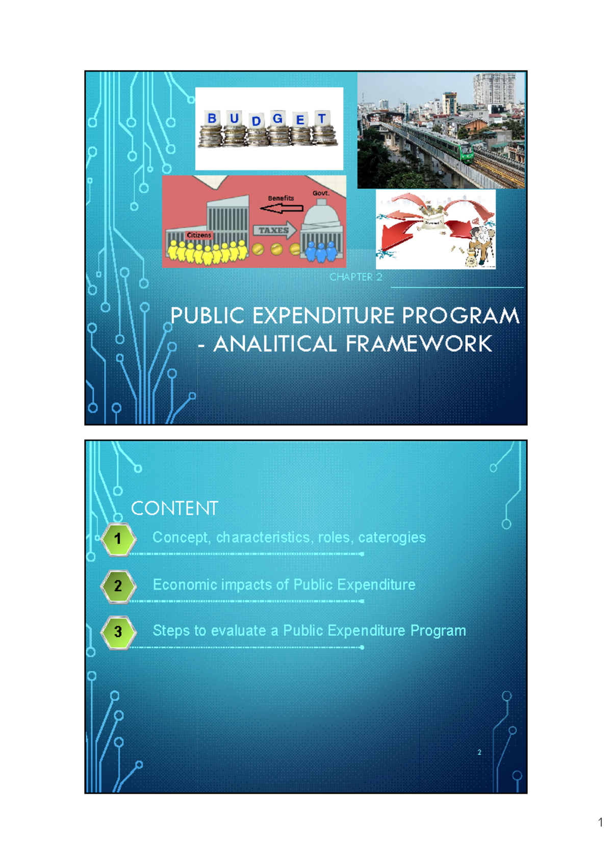 Slides for Chapter 2: Economic Analysis of Public Expenditure - Studocu