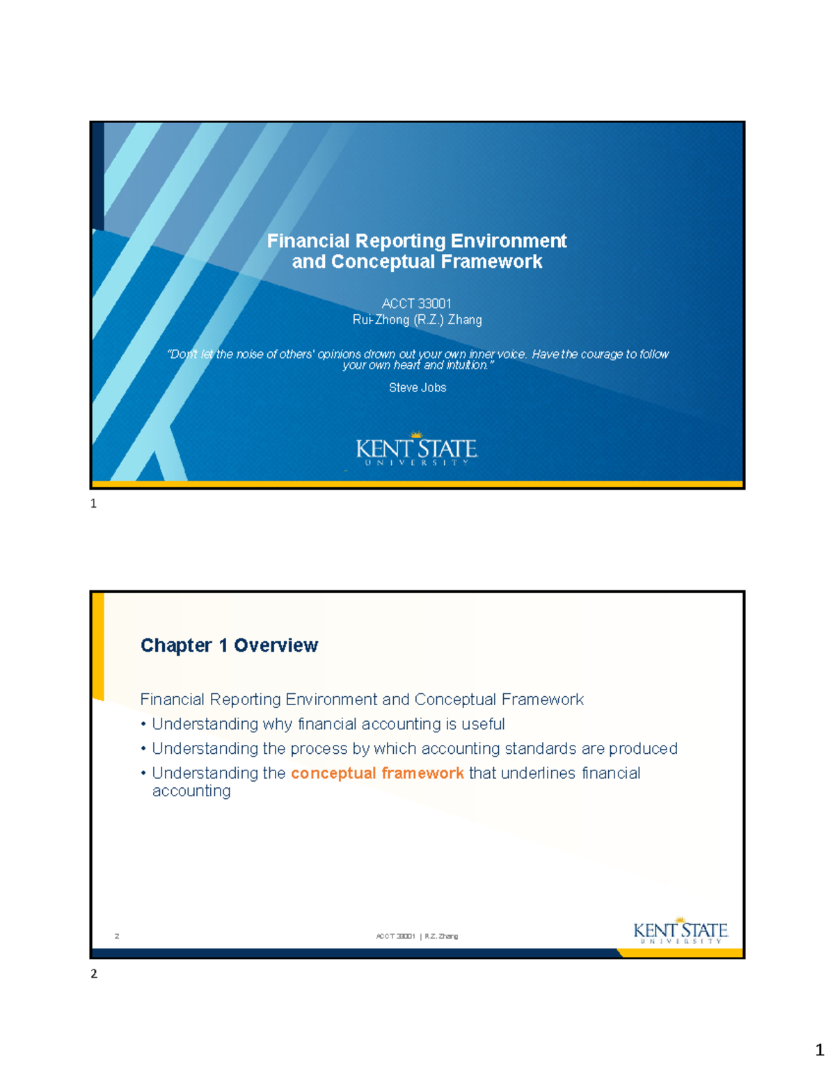 Financial Reporting Environment & Conceptual Framework - ACCT 33001 ...