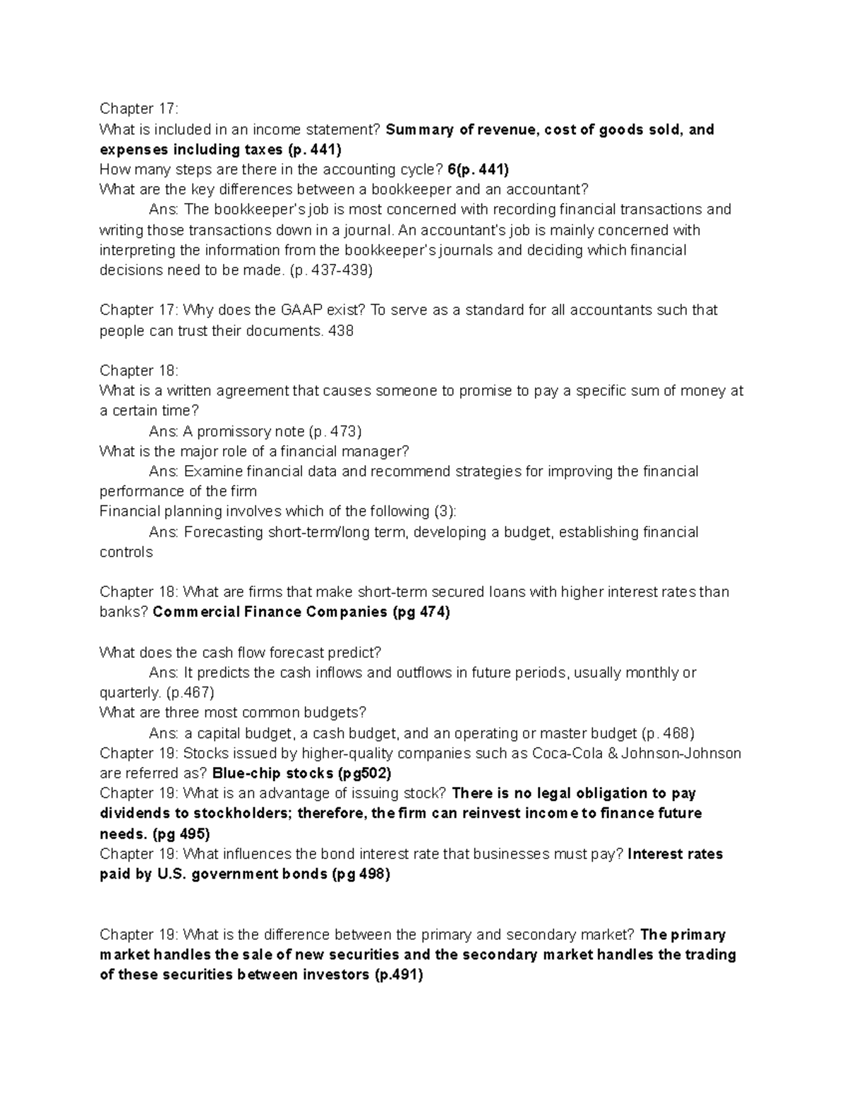 BUSN 101 - Exam 1 Study Guide: Key Concepts & Financial Principles ...