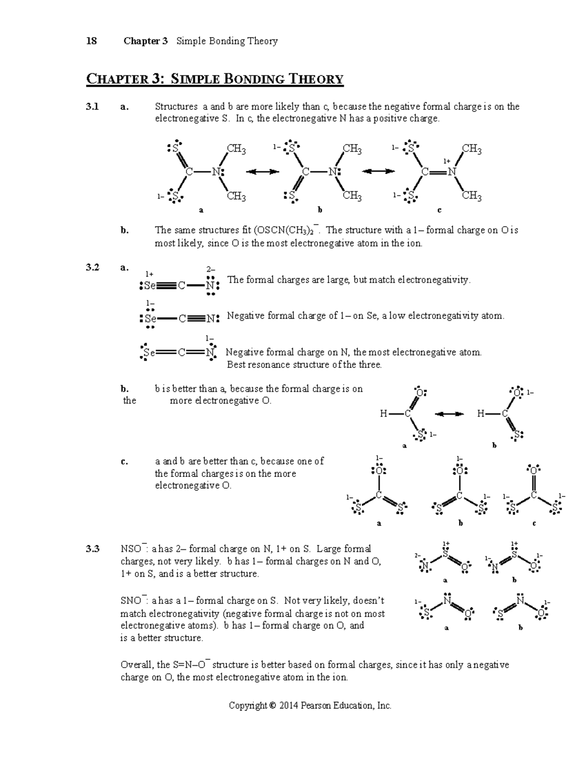 CH 3 Solutions - CHAPTER 3: SIMPLE BONDING THEORY 3 a. Structures a and ...