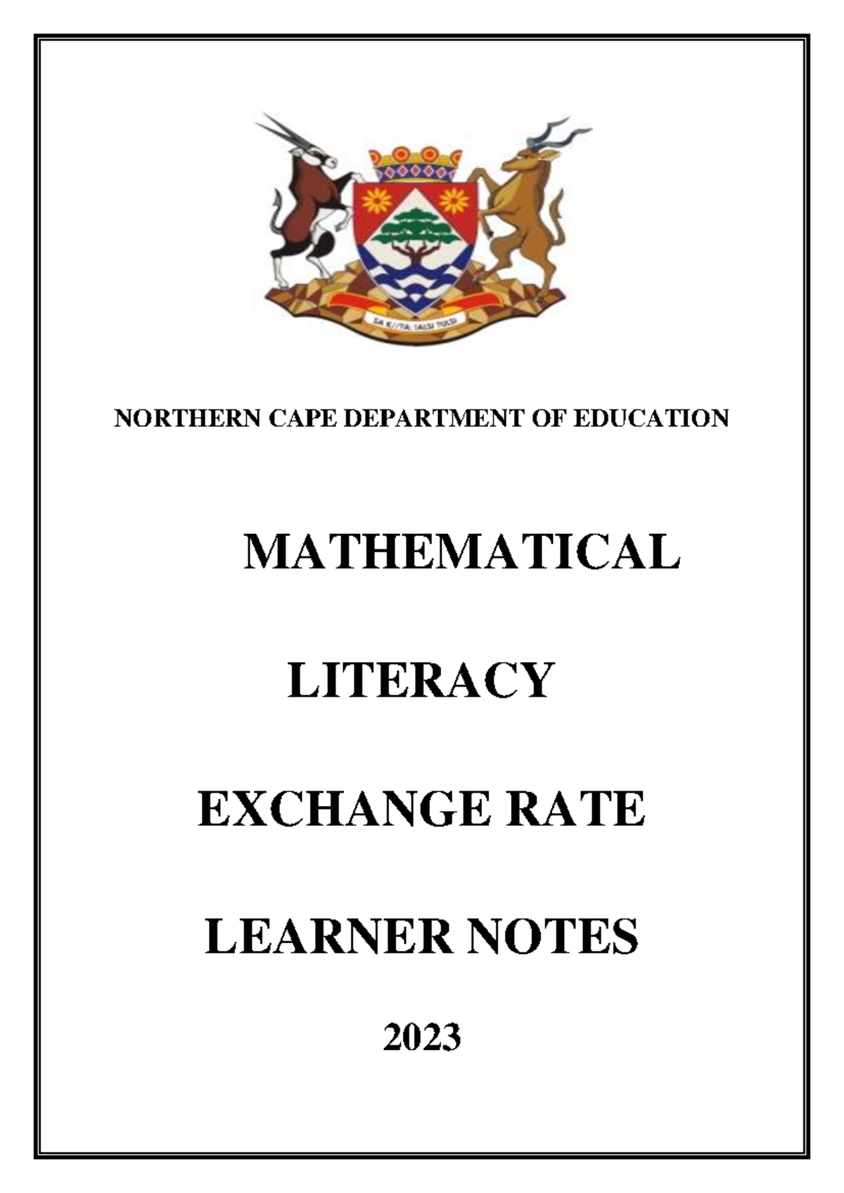 Exchange Rates Learner Notes (Mathematical Literacy 2023) - Studocu
