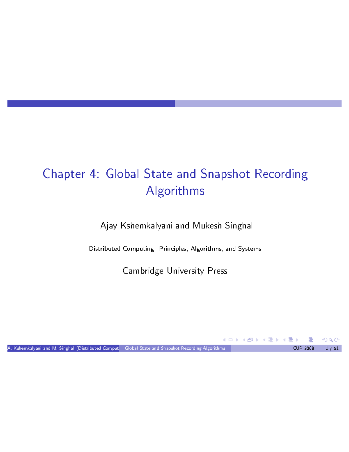 Chapter 4: Global State & Snapshot Recording Algorithms (Distributed ...