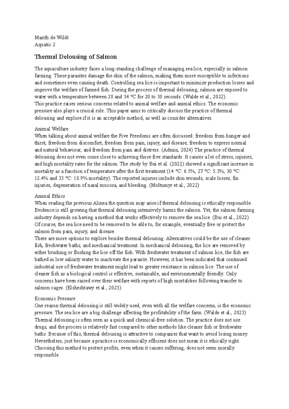 Aquatic 2 Assignment 7: Ethical Implications of Thermal Delousing in ...