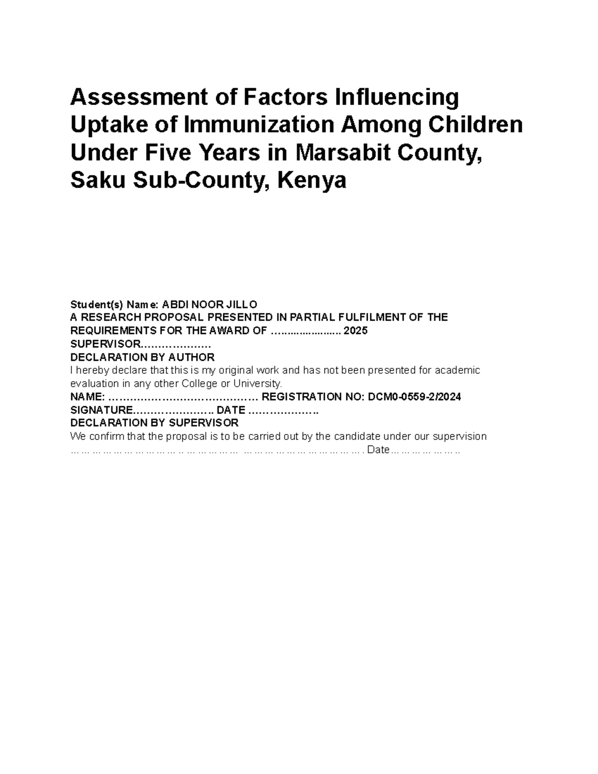 Factors Influencing Immunization Uptake in Children Under 5: A Study in ...