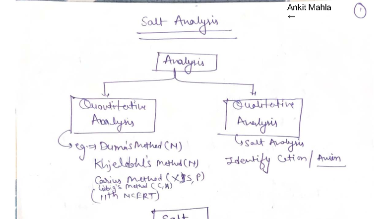 Salt Analysis - Dhashllbcddvkj (Chem 101 Lab Report) - Studocu