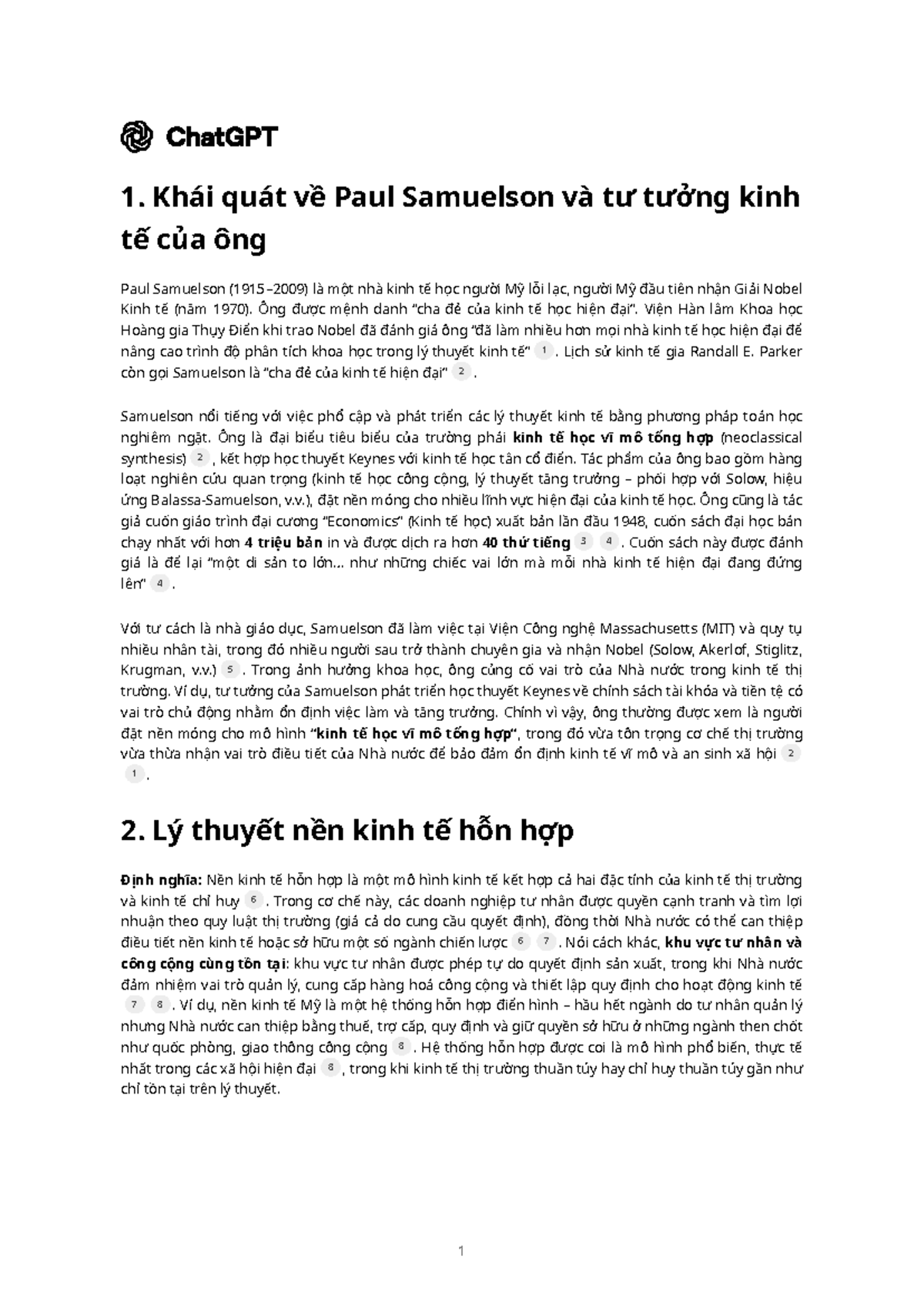Tổng quan về Paul Samuelson và tư tưởng kinh tế của ông - Studocu