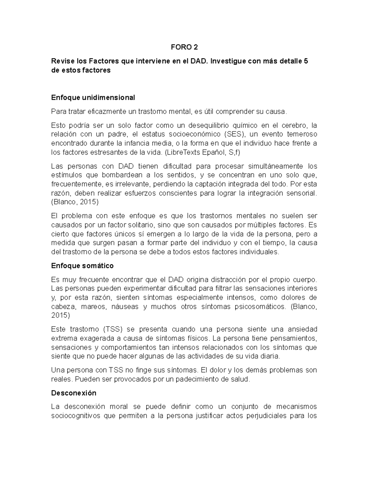 FORO 2 DI - Factores Clave en el DAD: Estudio Enfoques y Síntomas - Studocu