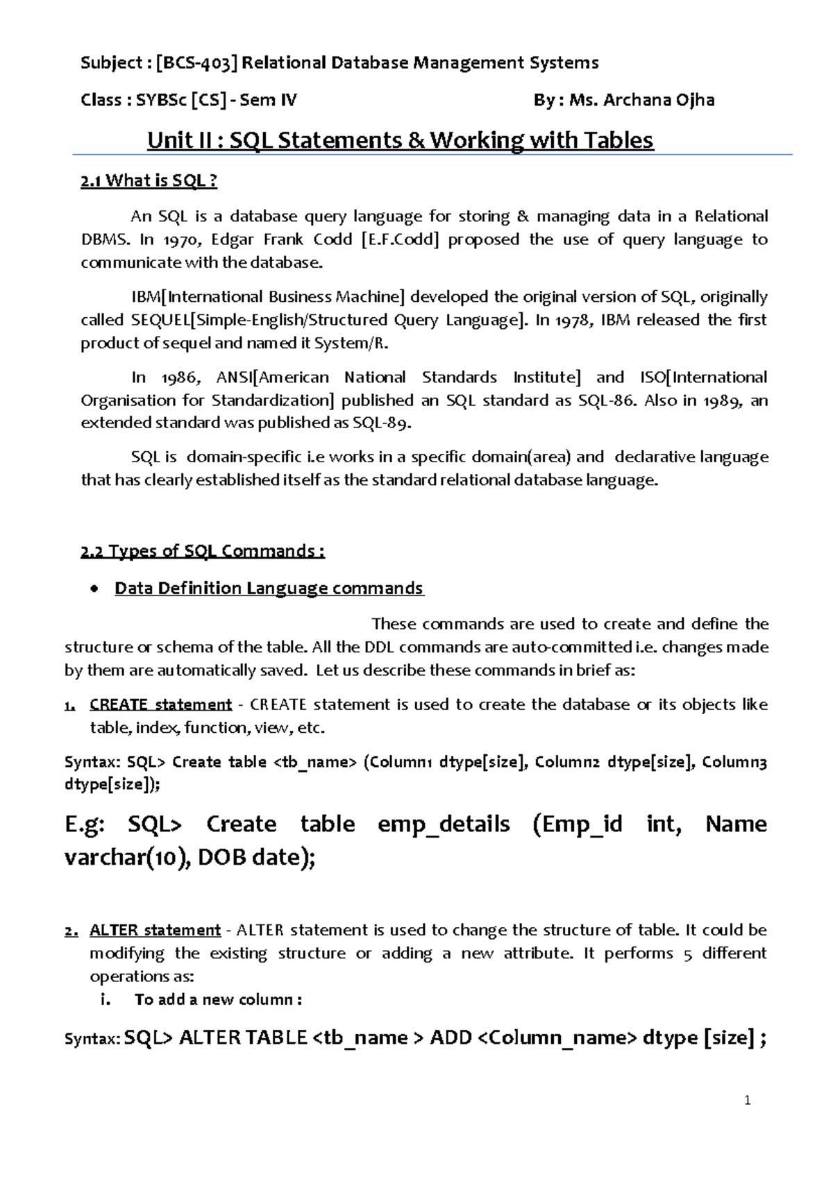 Rdbms Chap 2 PDF - It note are vary helpfull tu learan database. It ...