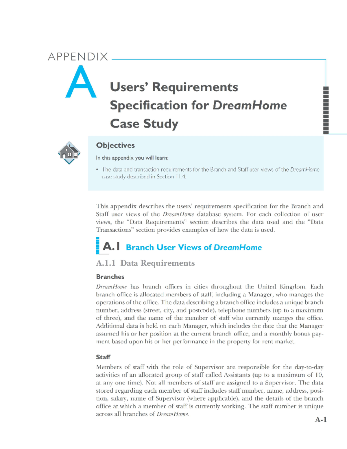 Users’ Requirements Specification for Dream Home Case Study - APPENDIX ...