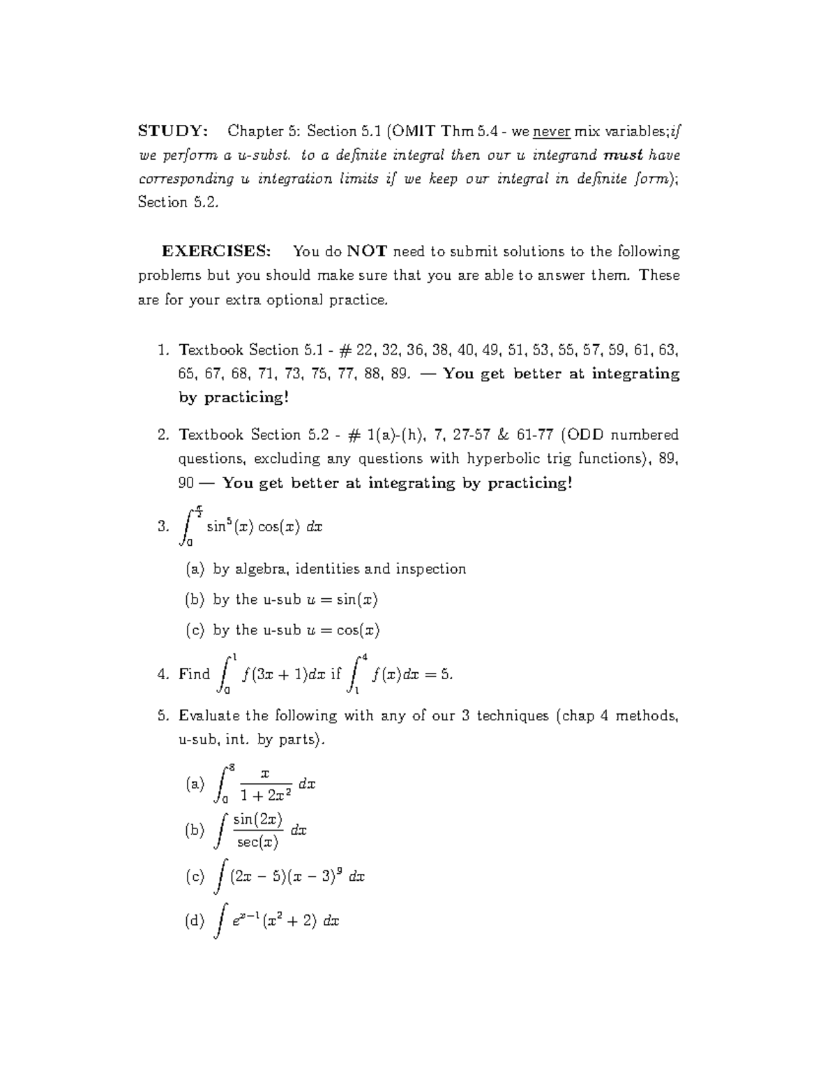 EE5 A37 - extra practice maths - STUDY: Chapter 5: Section 5 (OMIT Thm ...
