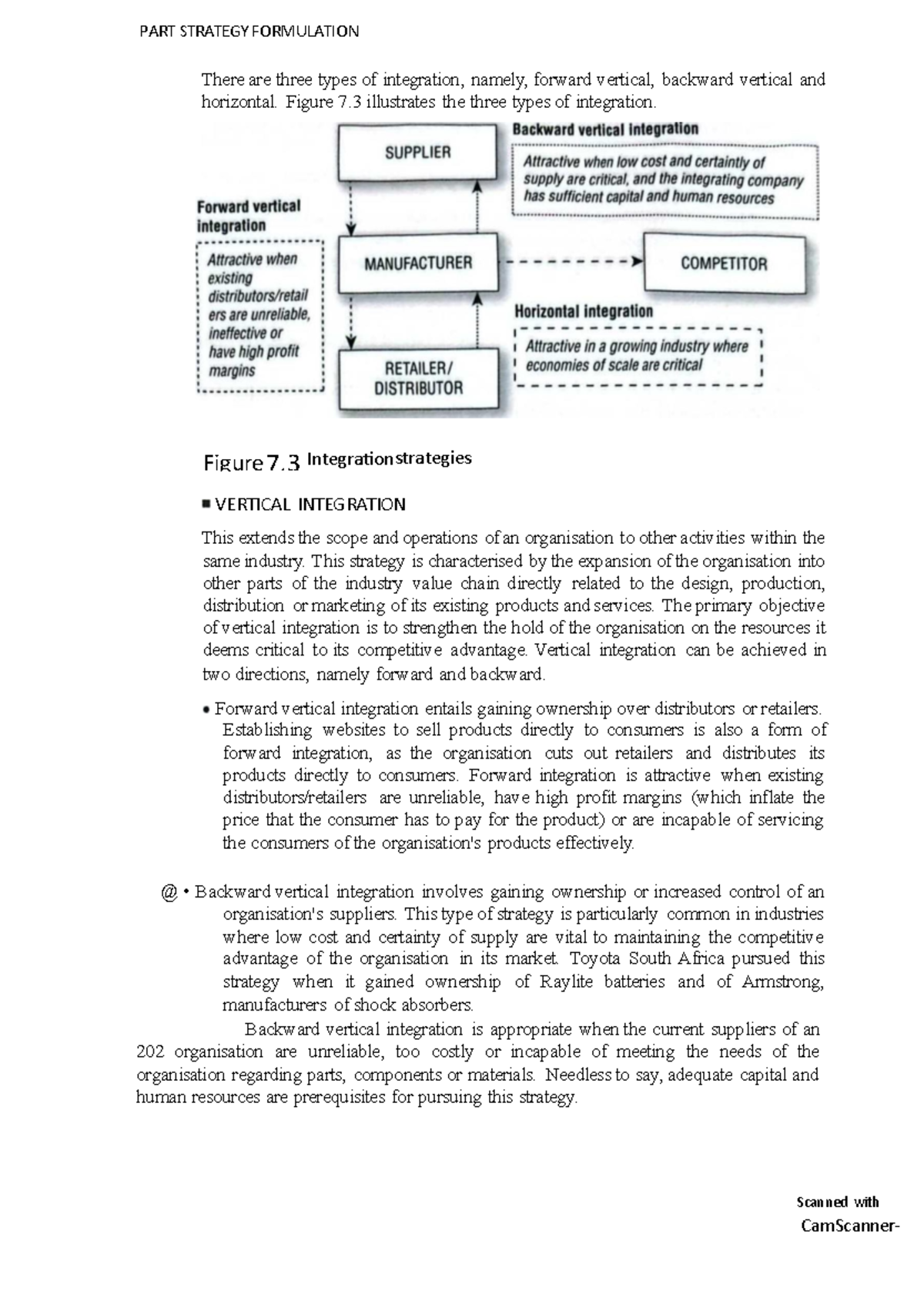 PART STRATEGY FORMULATION: INTEGRATION AND GROWTH STRATEGIES - Studocu