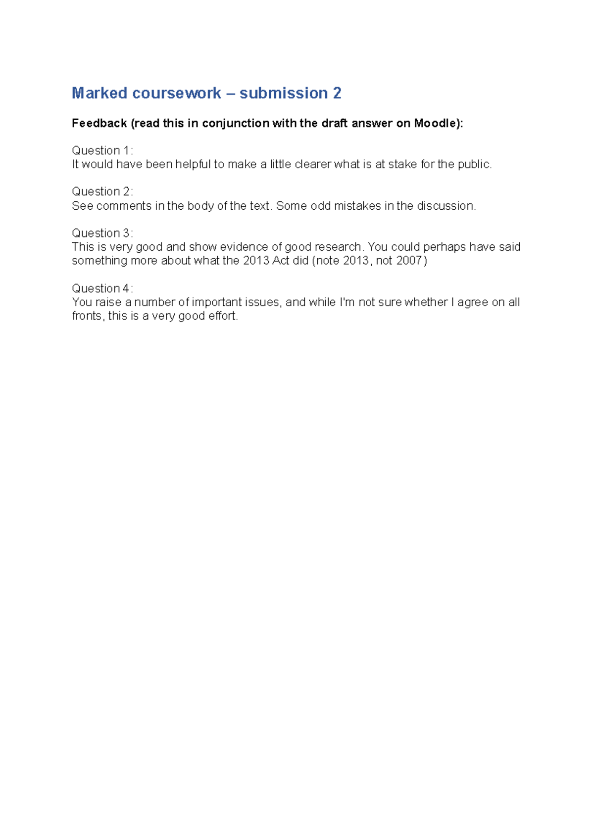 72 mark property essay - Marked coursework – submission 2 Feedback ...