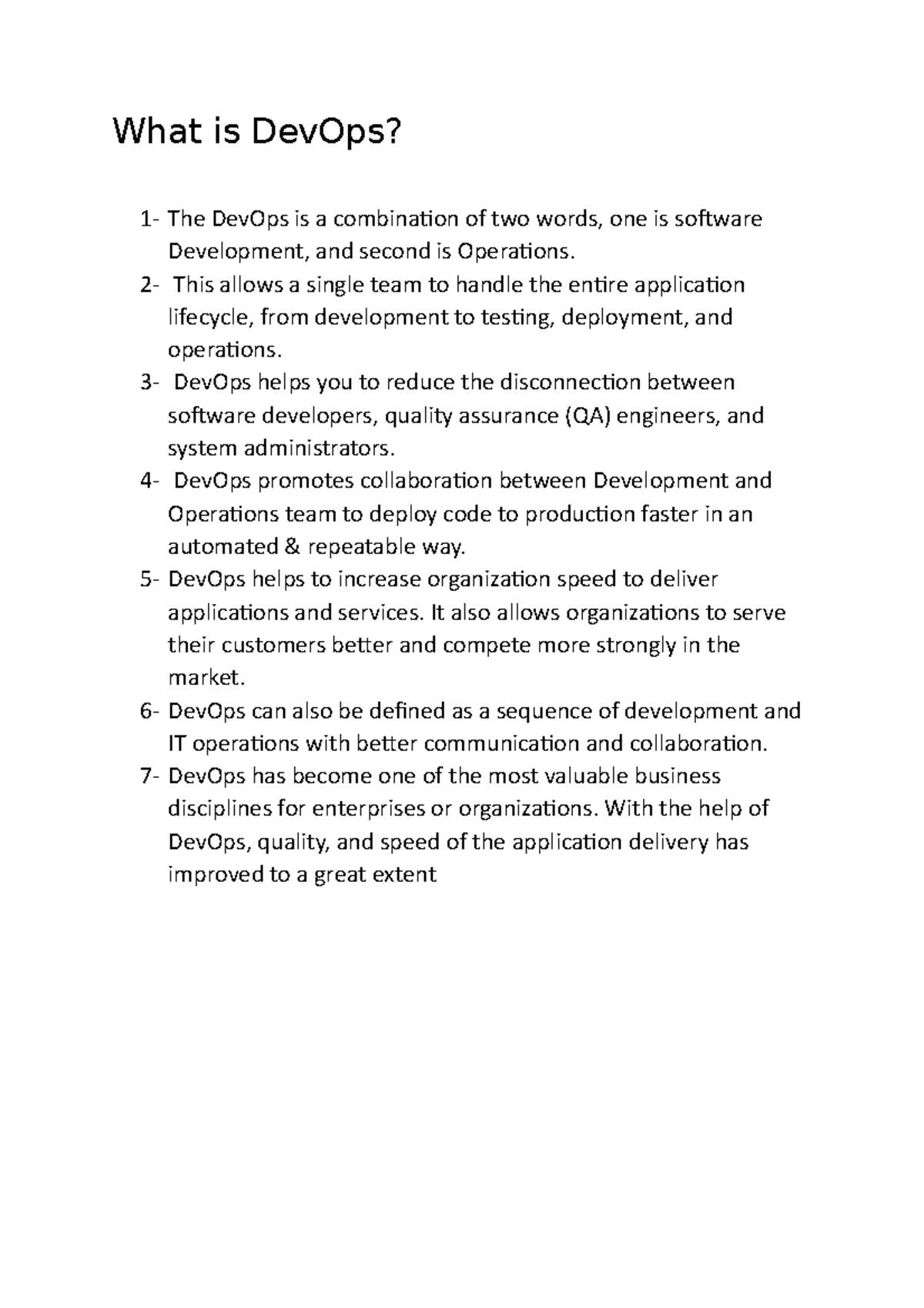 DevOps Notes - Key Concepts and Importance in Linux Integration - Studocu