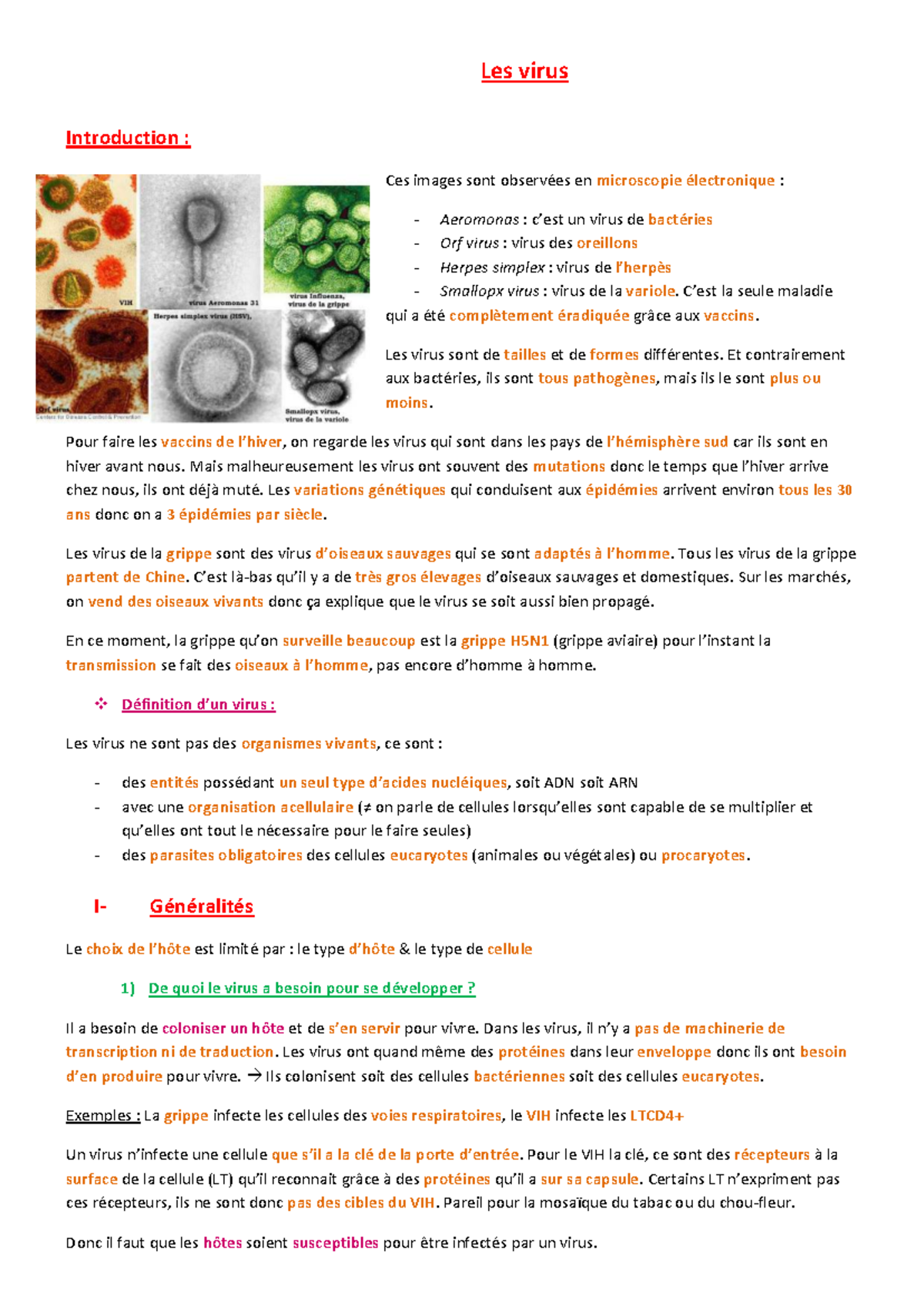 CM12 - Notes de Cours sur les Virus et leur Classification - Studocu
