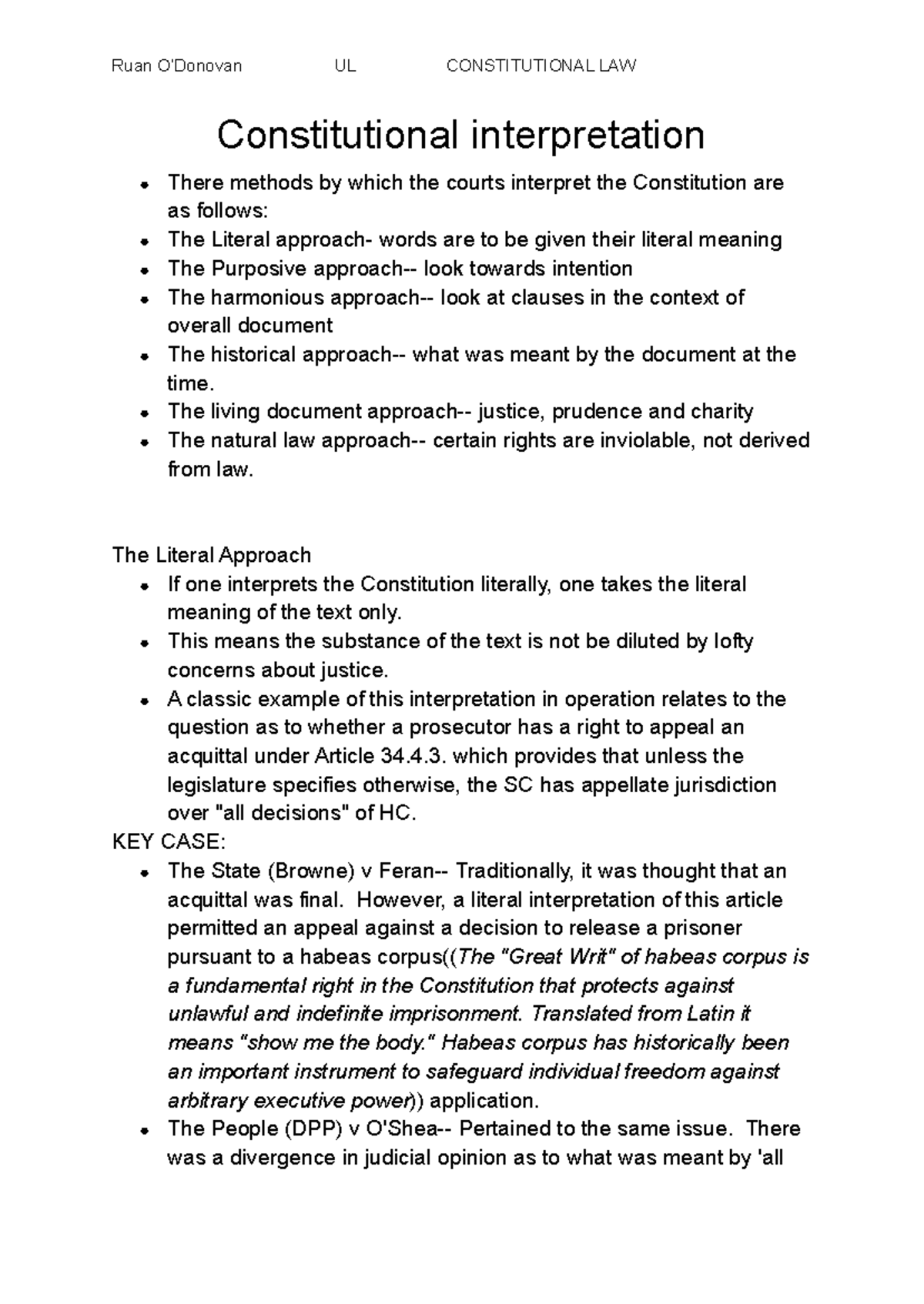 Constitutional interpretation - The living document approach- justice ...