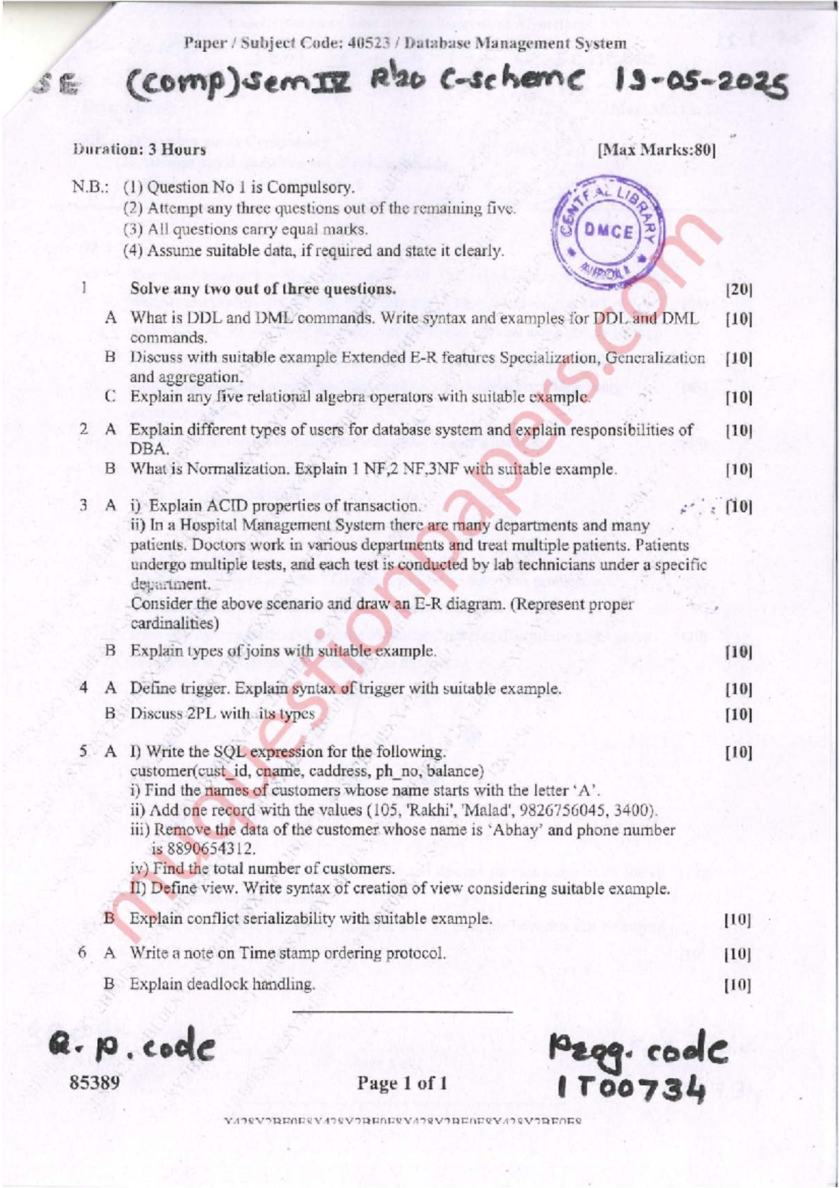 DBMS 40523: Relational Model & Algebra - Sem IX Study Notes - Studocu