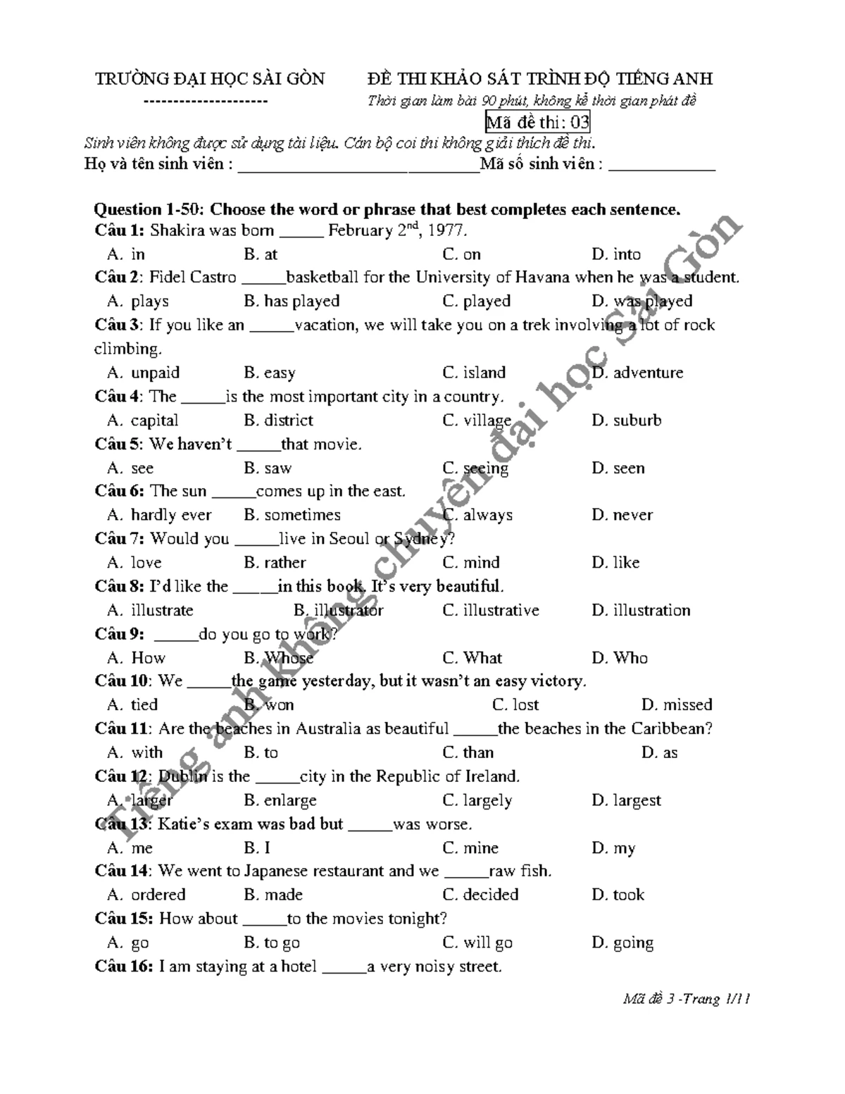 Final Test Grade 5 - Reading Comprehension and Sentence Structure - Studocu