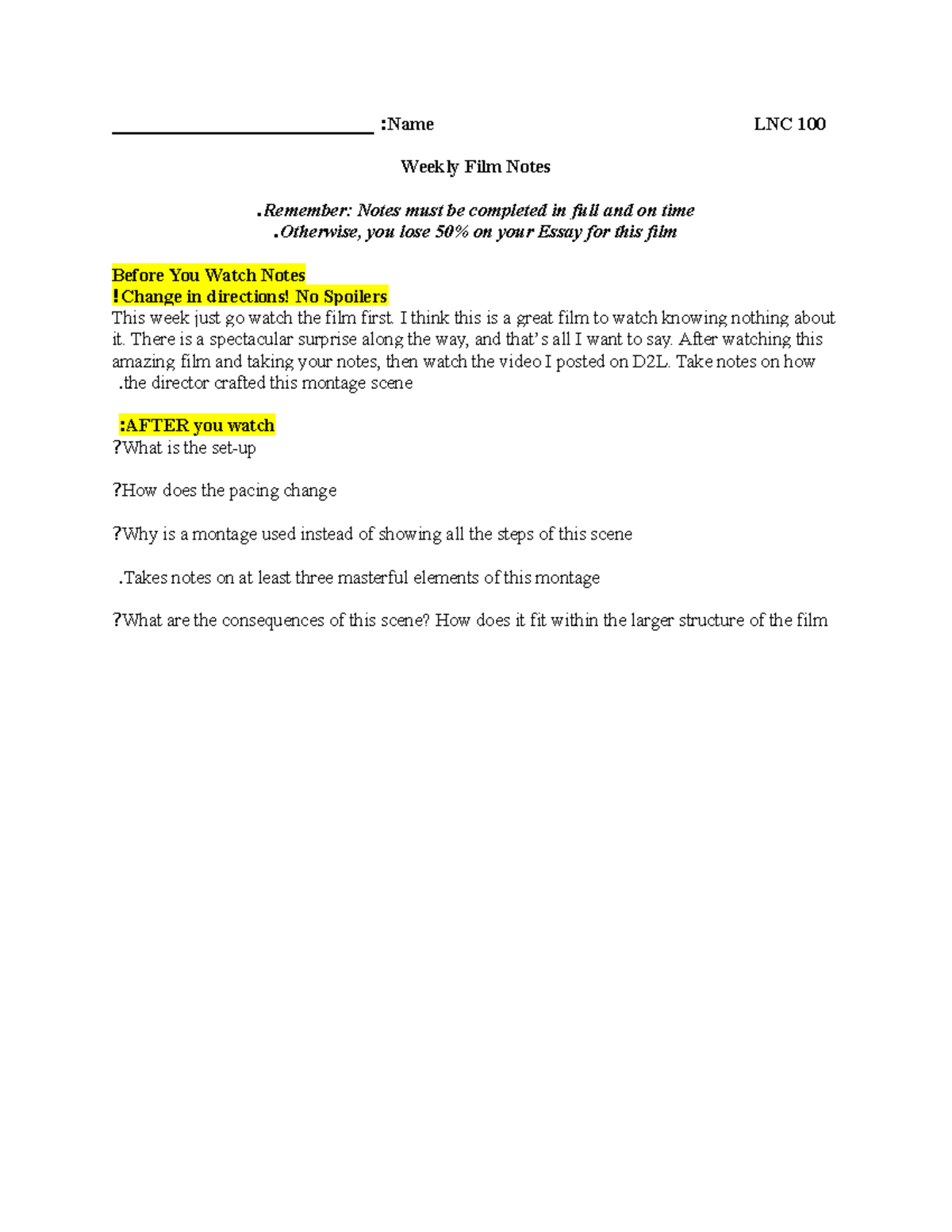Notes 7 - Moser - ____________________________ :Name LNC 100 Weekly ...
