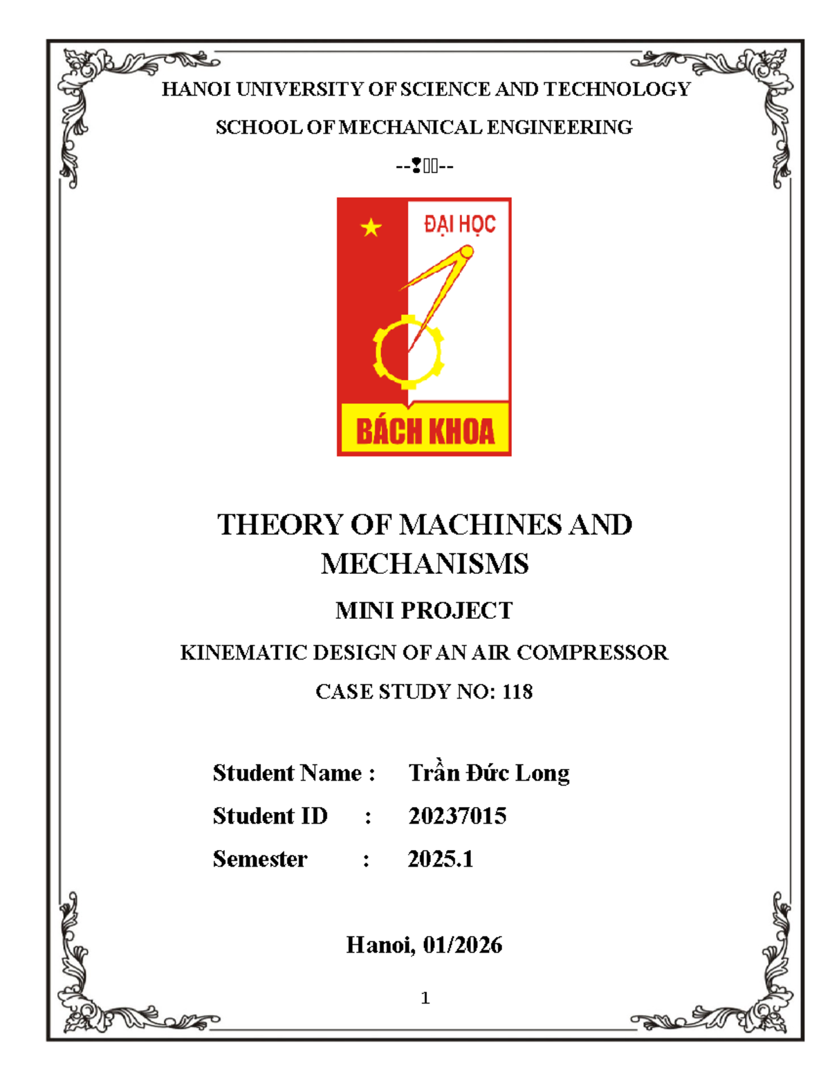 Kinematics Design of Air Compressor Case Study (ME 2025.1) - Studocu