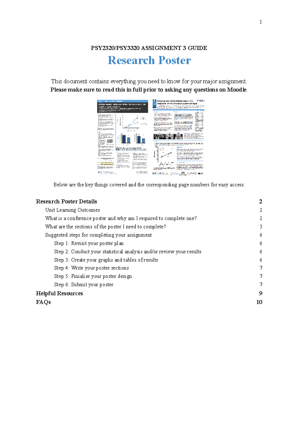 PSY3320 Assignment 3 Research Poster Creation Guide - Studocu