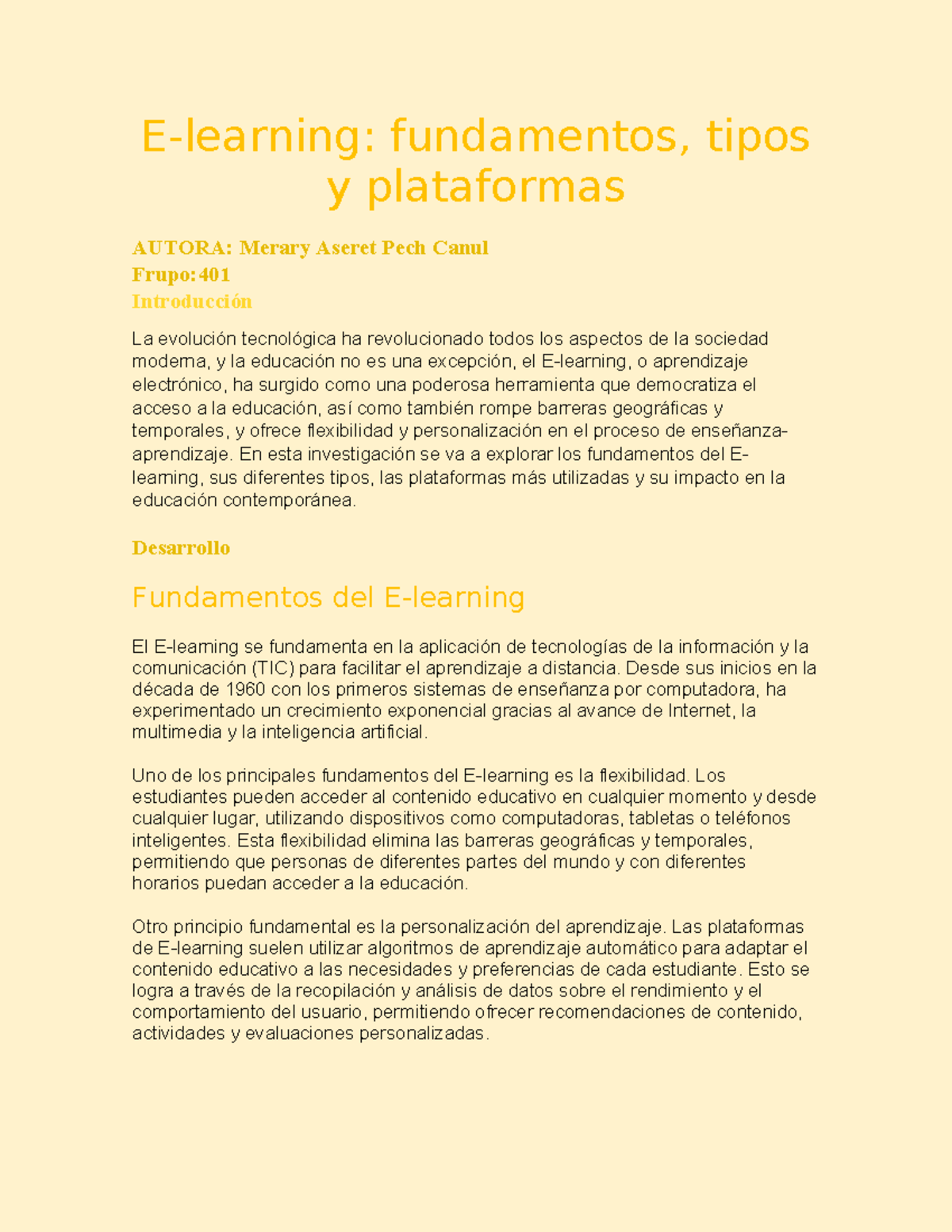 Fundamentos y Tipos del E-learning: Análisis de Plataformas Educativas ...