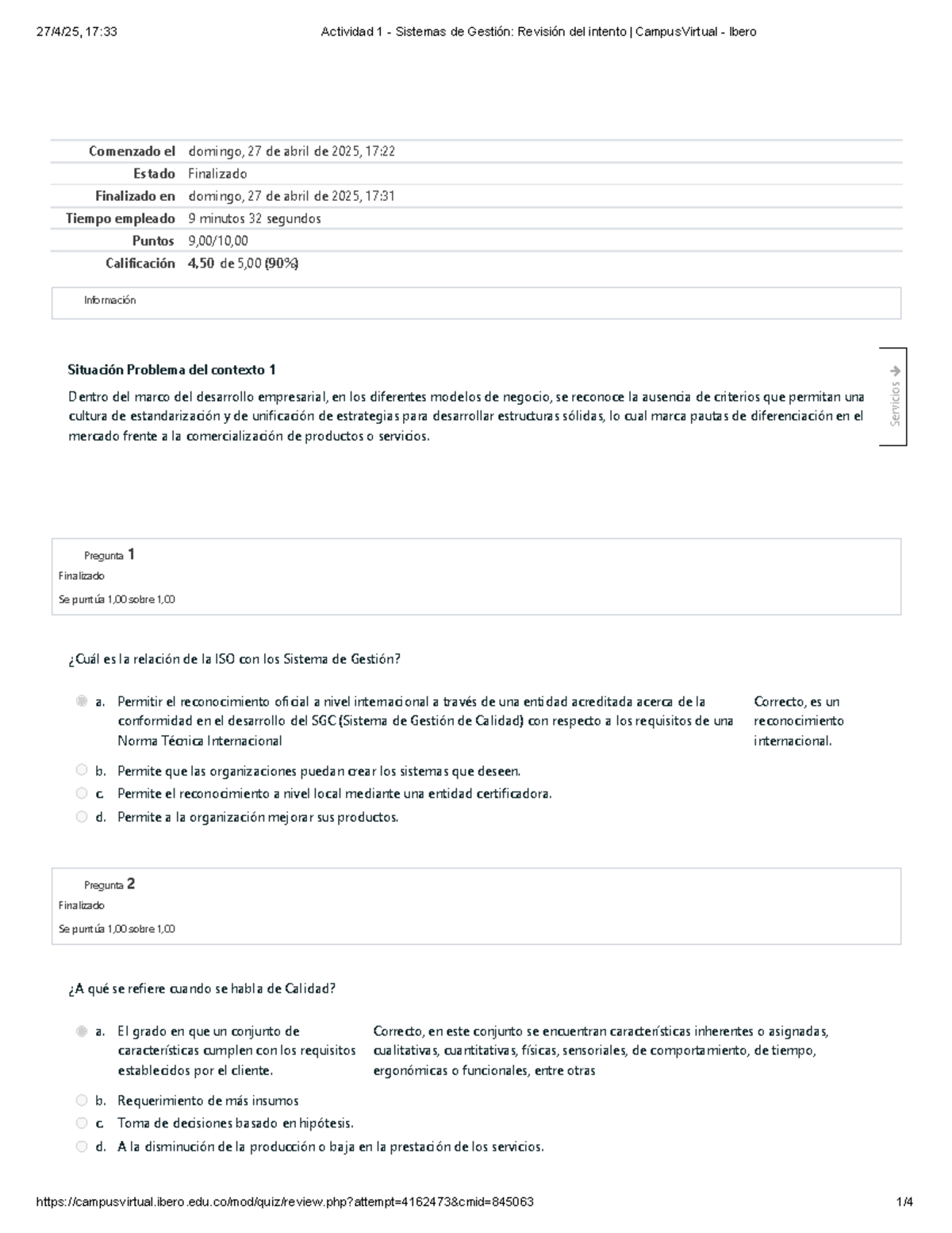 Actividad 1: Revisión de Sistemas de Gestión - CampusVirtual Ibero ...