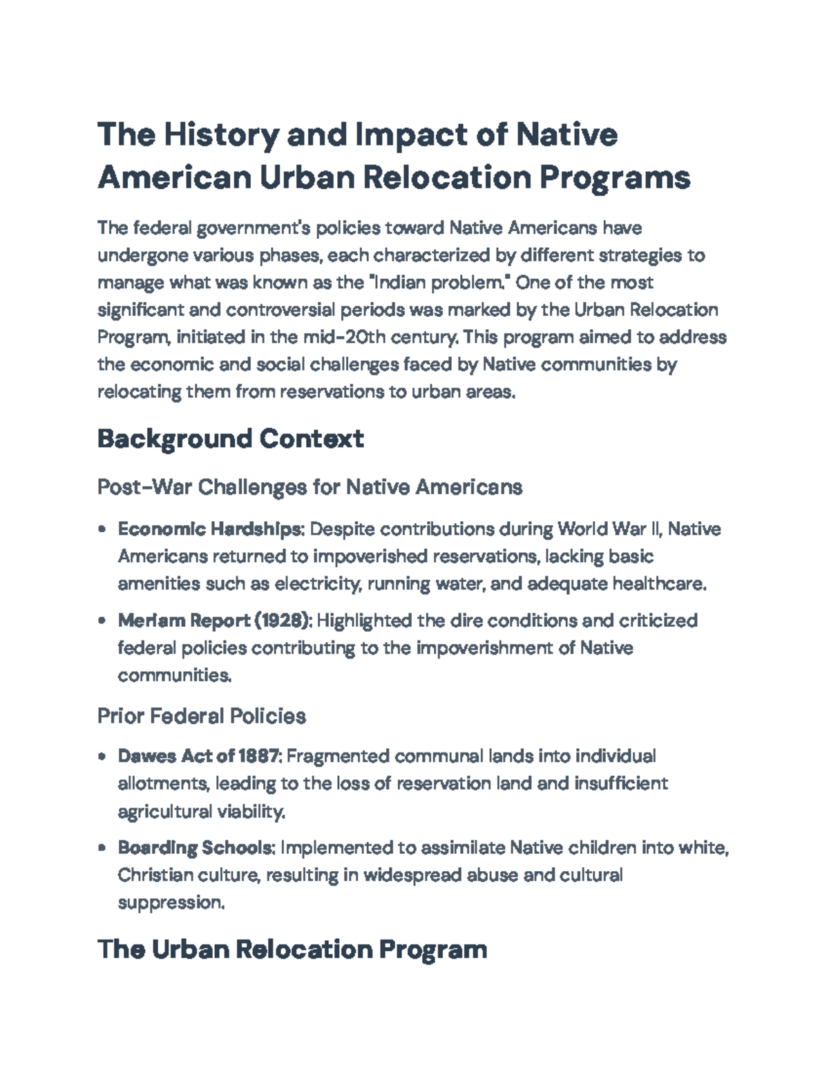 The History and Impact of Native American Urban Relocation Programs ...