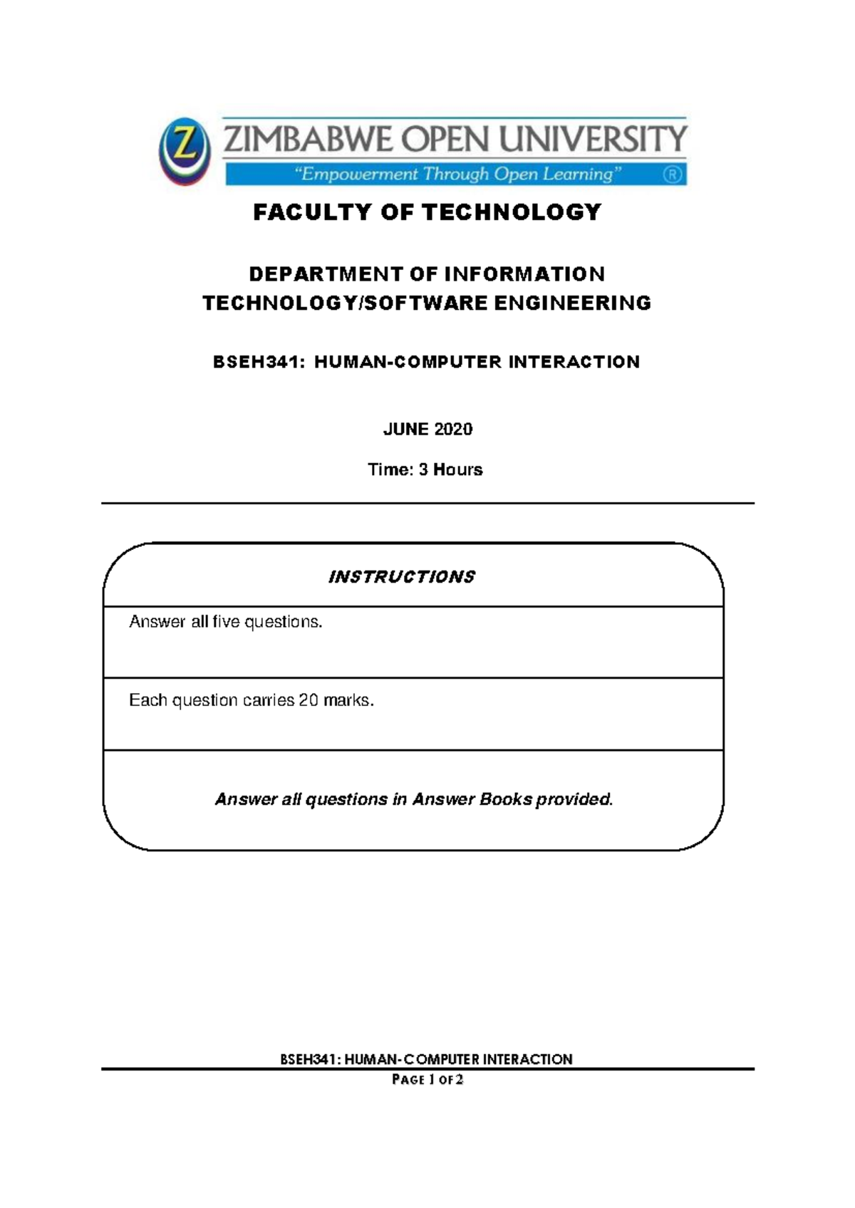 BSEH341: Interaction Final Exam Instructions and Questions - Studocu
