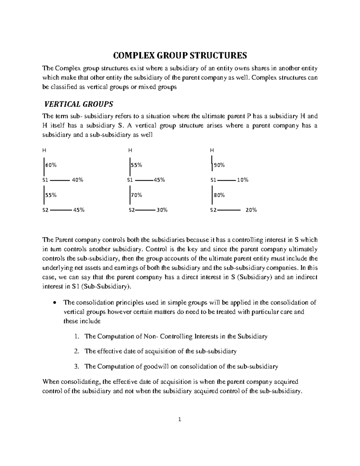 BS 420 Handout-1 - Lecture notes 1-10 - COMPLEX GROUP STRUCTURES The ...