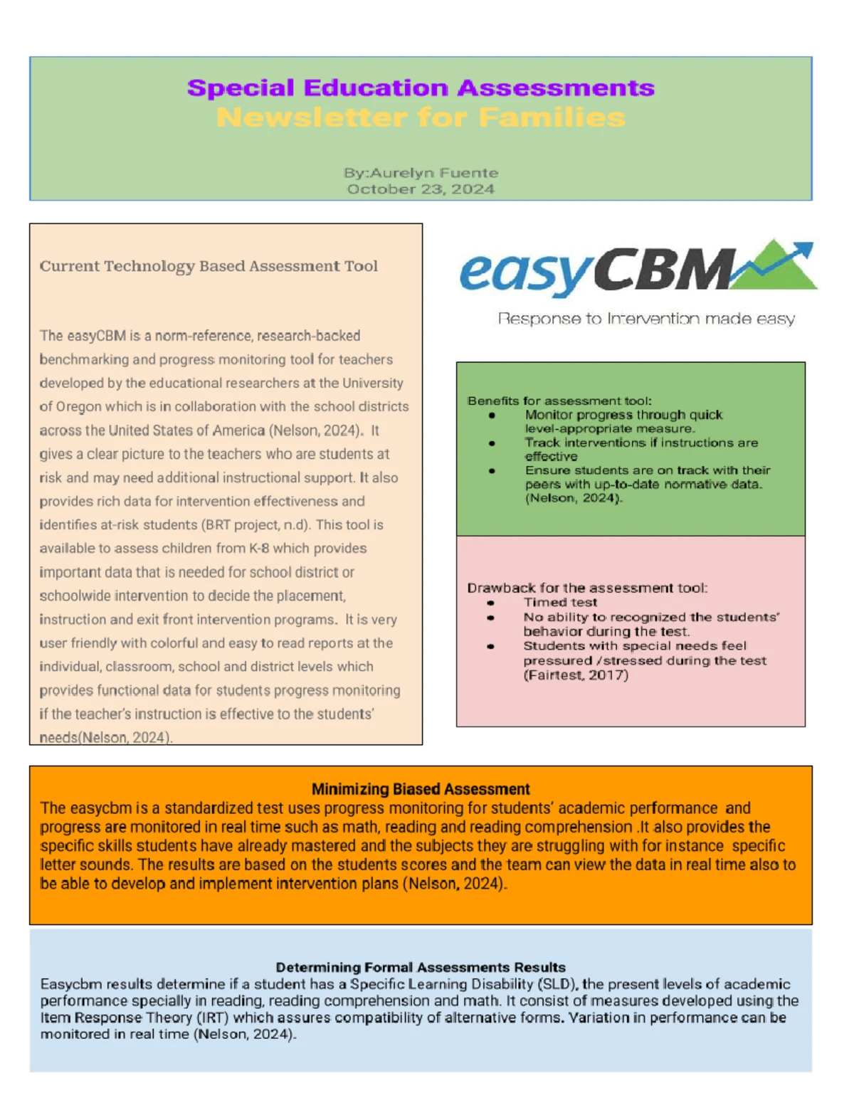 SPD531 Special Education Assessment Tools & Resources - Studocu