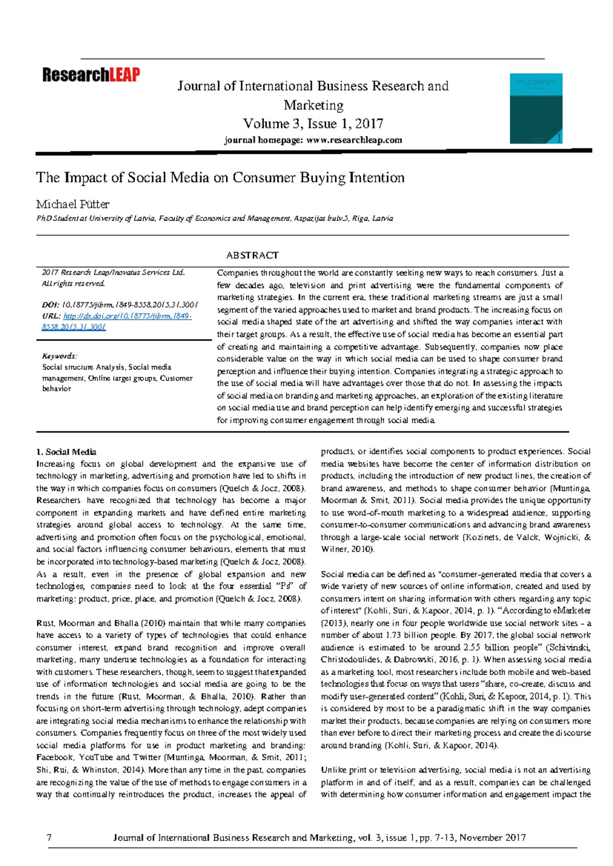 The Impact of Social Media on Consumer B - 7 Journal of International ...