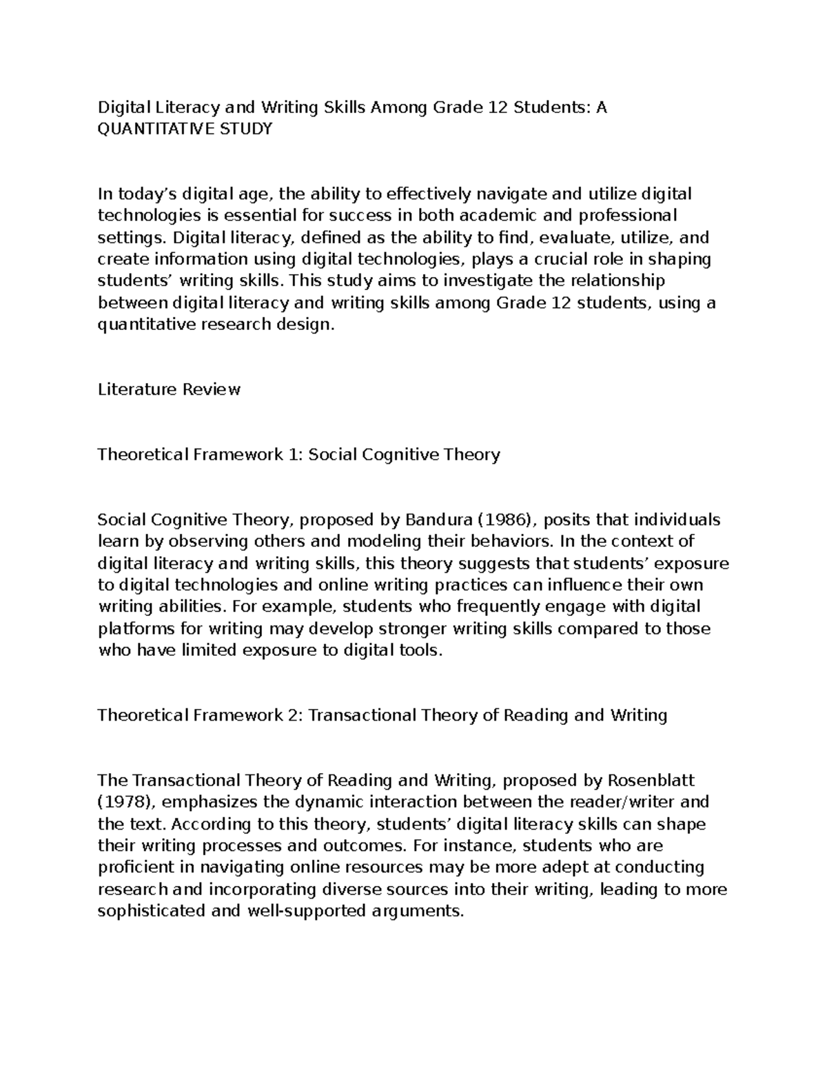 Digital Literacy and Writing Skills Among Grade 12 Students A ...