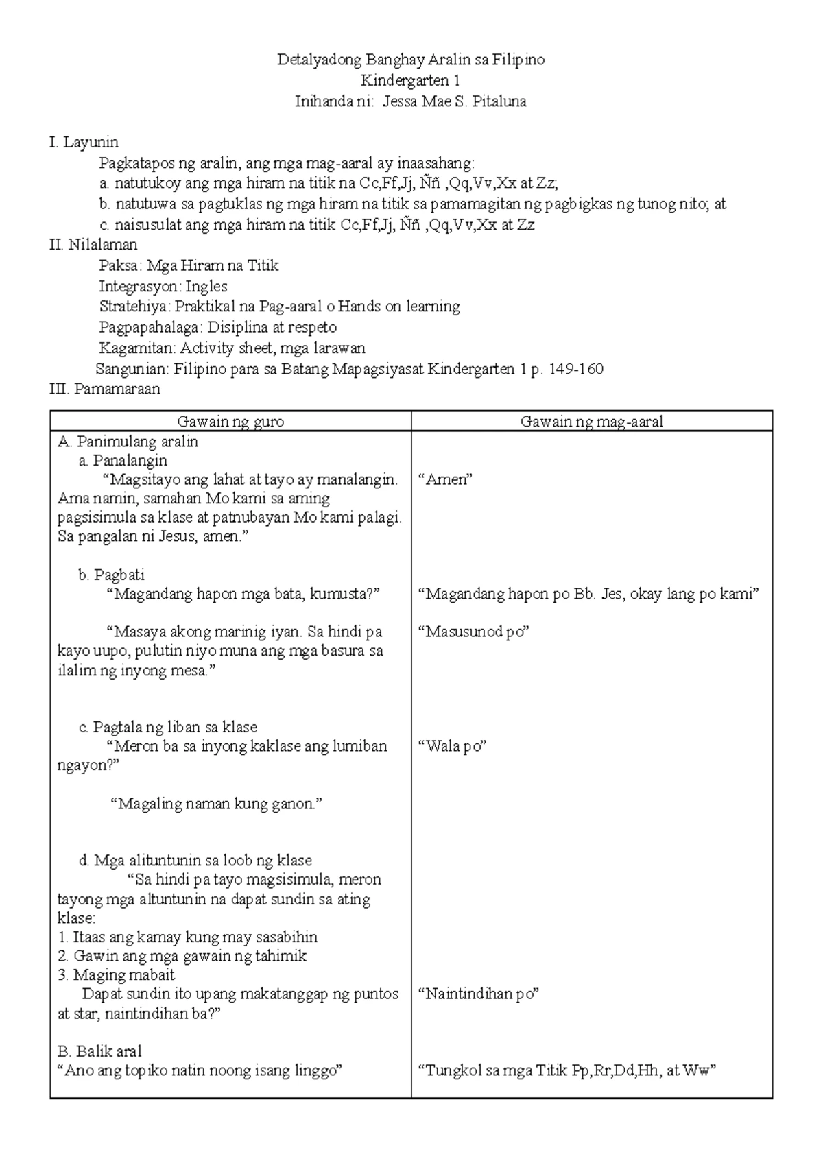 3Is Lesson Plan - Araling Panlipunan Grade 6 (AP4LKE - IIa - 1) - Studocu
