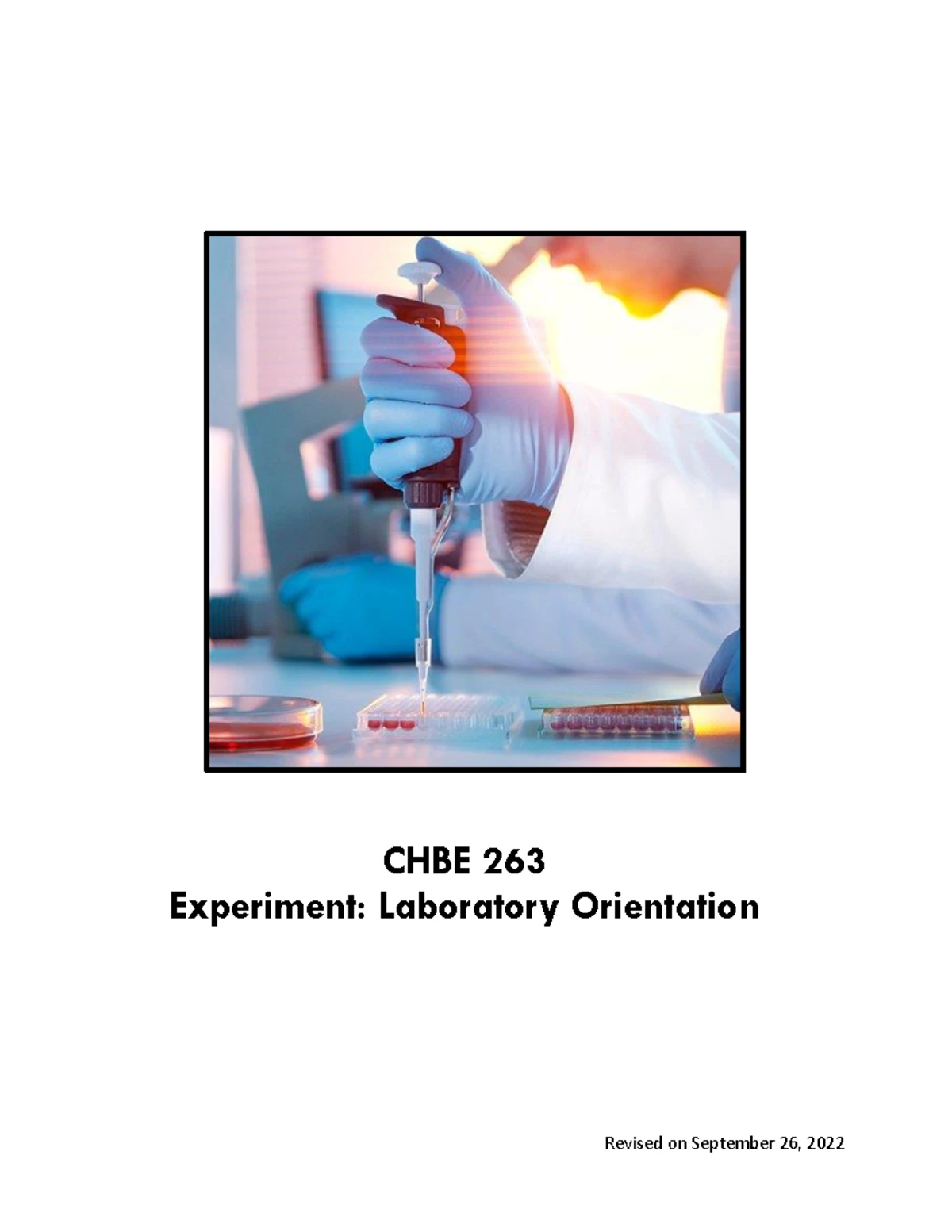 Lab F - Banana Oil Synthesis: CHBE 263 Experiment Guidelines - Studocu