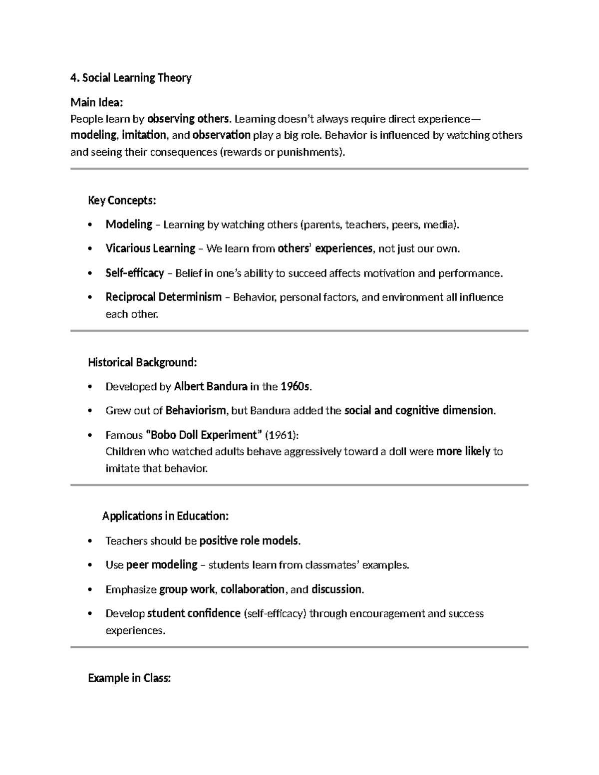 4. Social Learning Theory: Key Concepts and Applications - Studocu